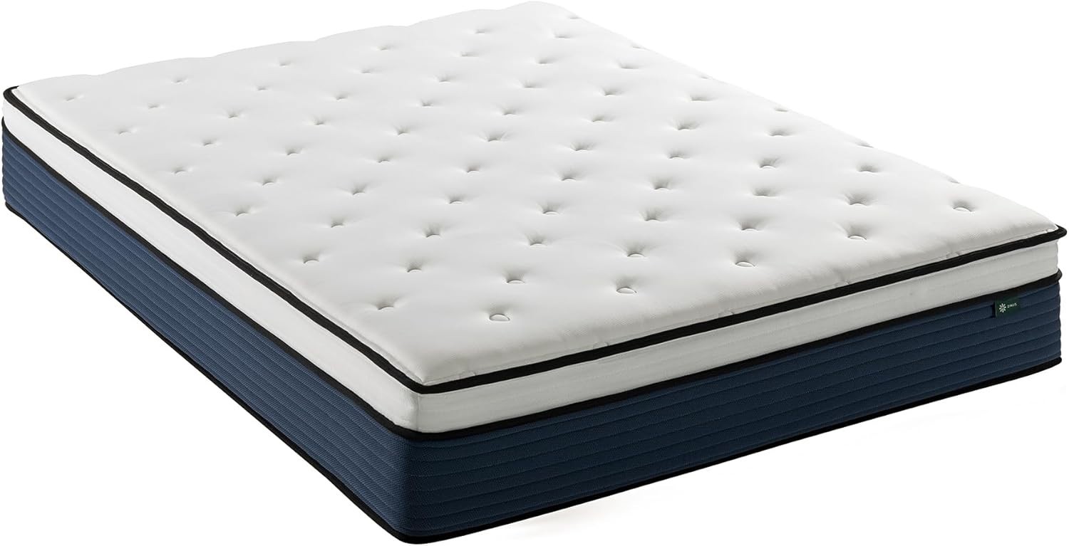 Zinus 10″ Pressure Relief Comfort Support Firm Hybrid Mattress Pocket Spring