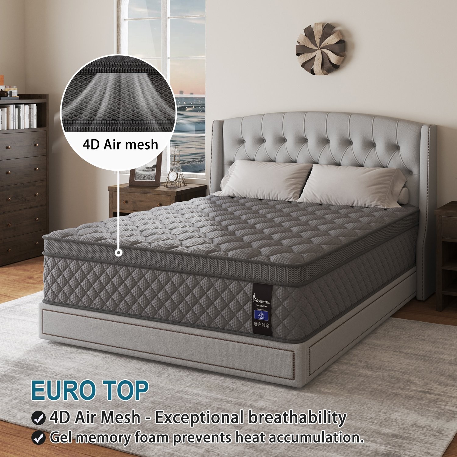 10″ Twin Full Queen King Size Mattress in a Box Hybrid Spring Gel Memory Foam