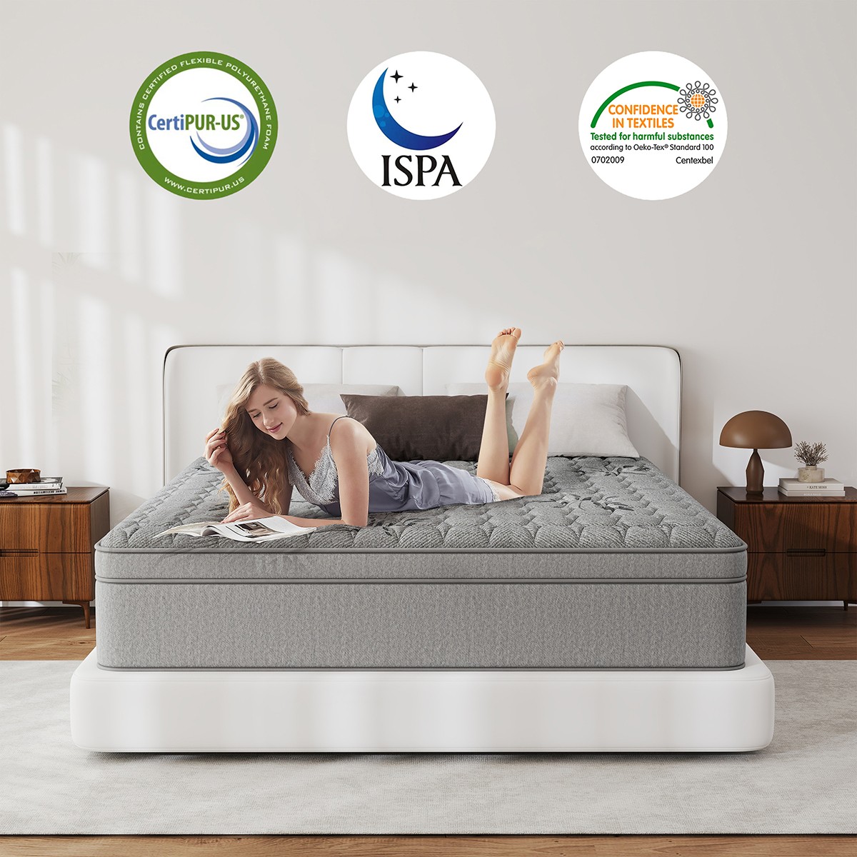 12″14″ Gel Memory Foam Mattress In A Box Pocket Spring Twin Full Queen King Size