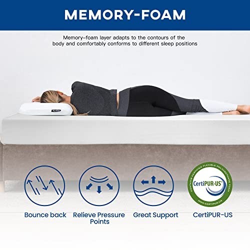 10″ Twin Gel Memory Foam Mattress – Medium Firm, Pressure Relief, Cooling, Washa