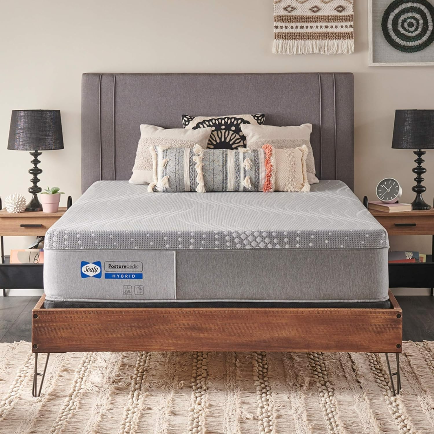 SEALY POSTUREPEDIC 12″ HYBRID MATTRESS – KING – GRAY