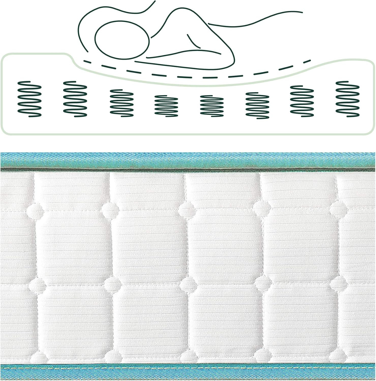Zinus 10 Inch Tight Top Spring Mattress, Twin, Innerspring Mattress, Certipur-Us