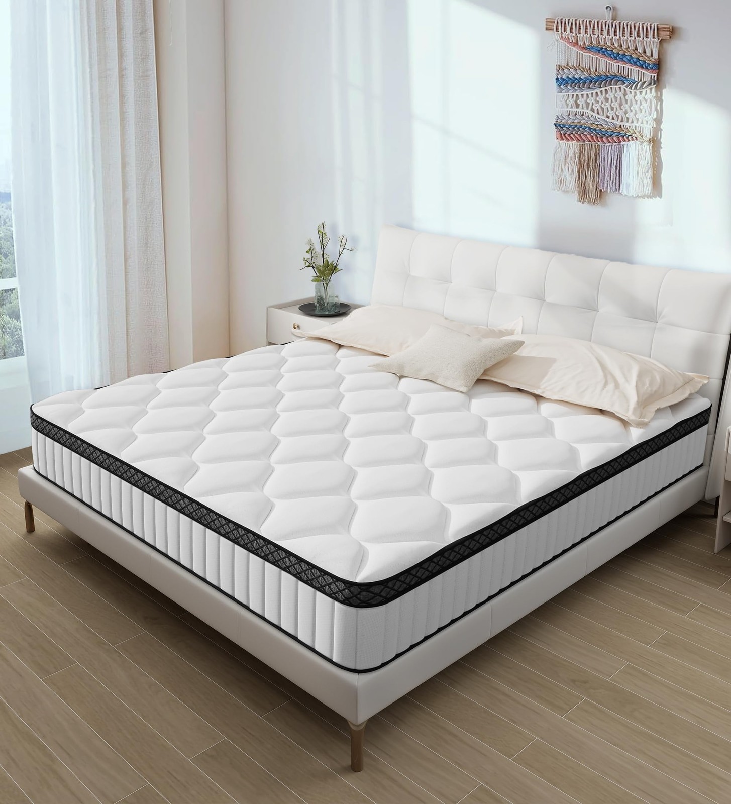 Queen Mattress,10 Inch Hybrid Mattress in a Box with Gel Memory Foam and Pocket