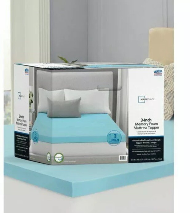 Mainstays 3″ Memory Foam Mattress Topper, King
