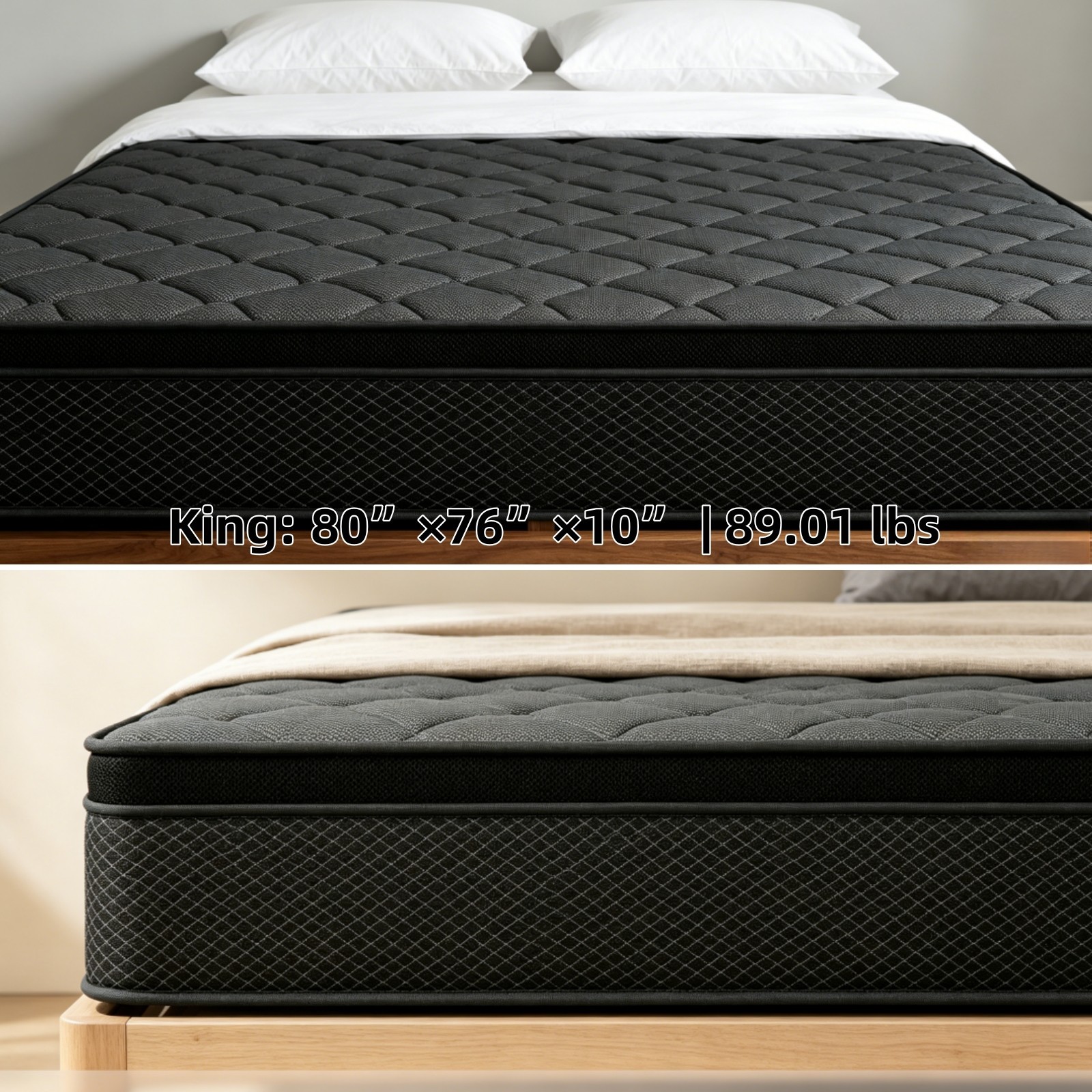 10 Inch KING Hybrid Mattress Cooling Gel Memory Foam Pocket Spring Bed In Box