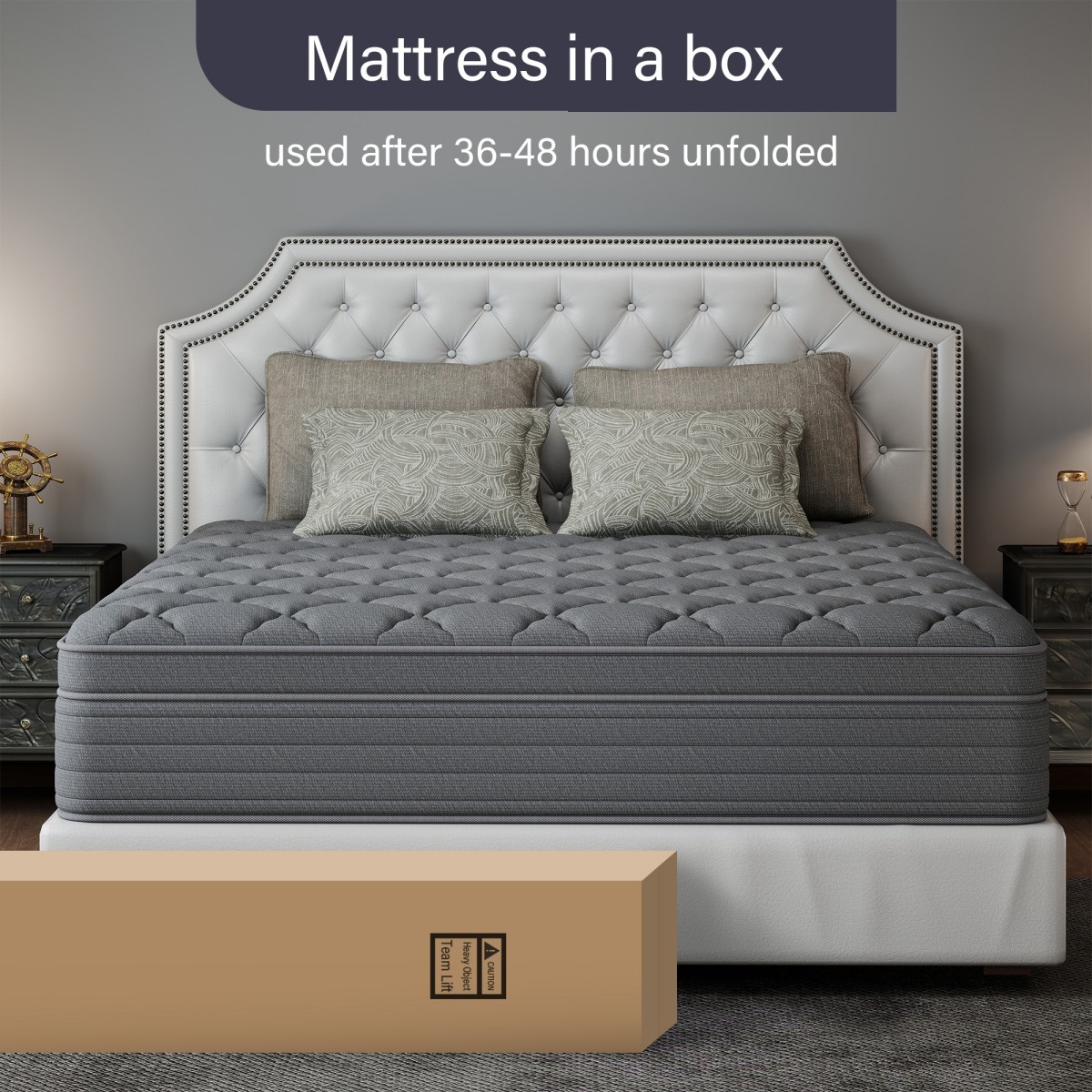 12″ 14″ Mattress Gel Memory Foam Hybrid Spring Twin Full Queen King Bed in a Box