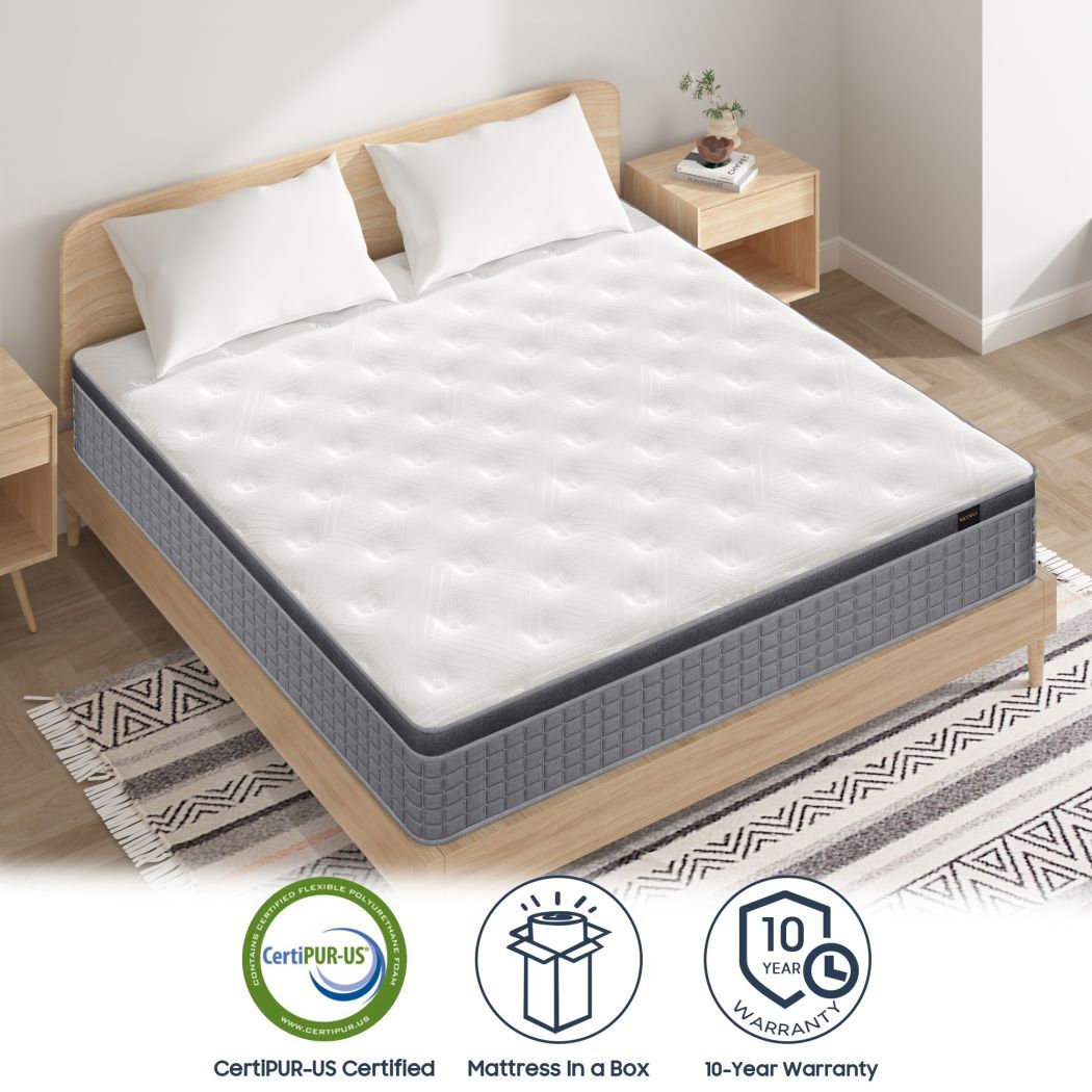 12″ 14″ Twin Full Queen King Mattress in a Box Hybrid Memory Foam Medium Firm