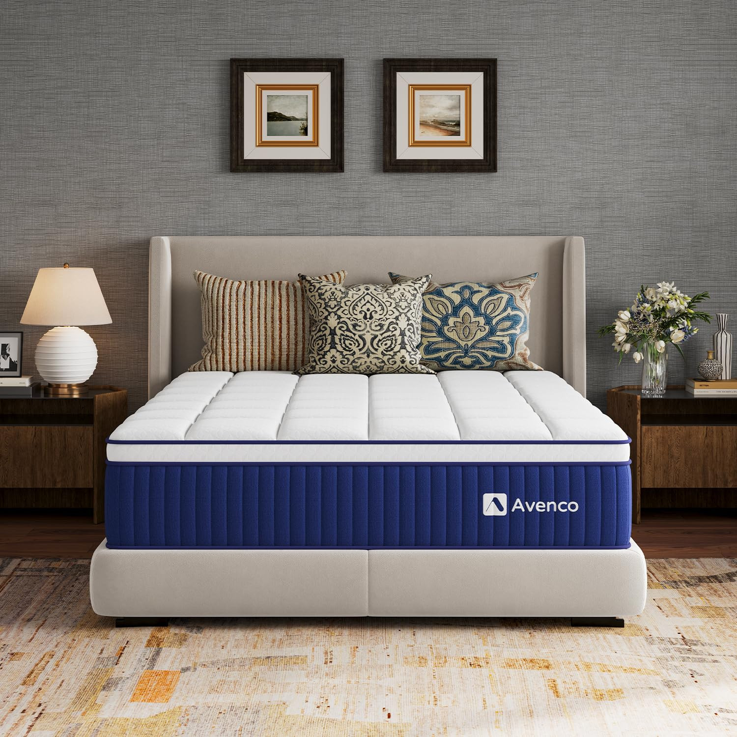 Queen Mattress 10 Inch, Queen Hybrid Mattress with Gel Memory Foam and Smarts Co