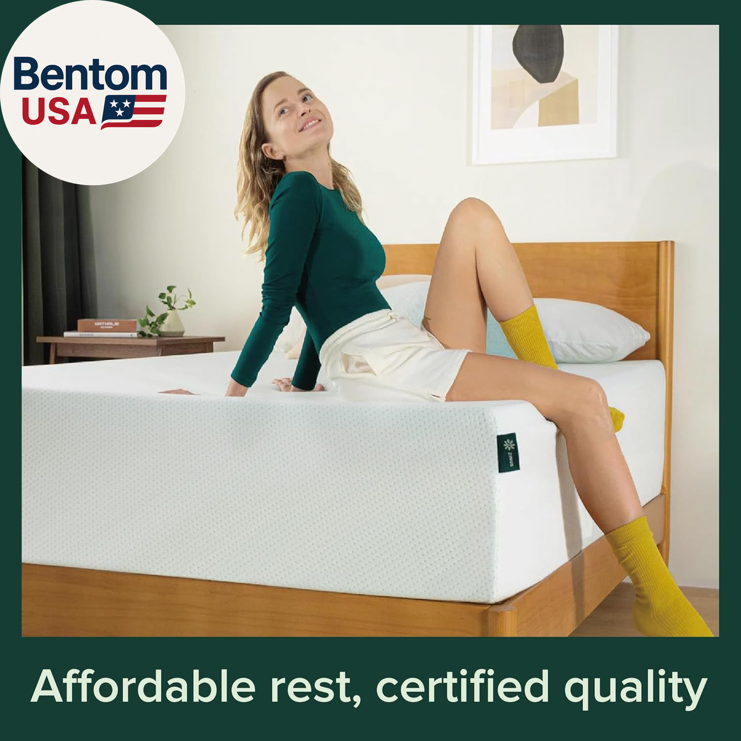 10 Inch Queen Green Tea Memory Foam Mattress [New Version], Fiberglass Free, Med