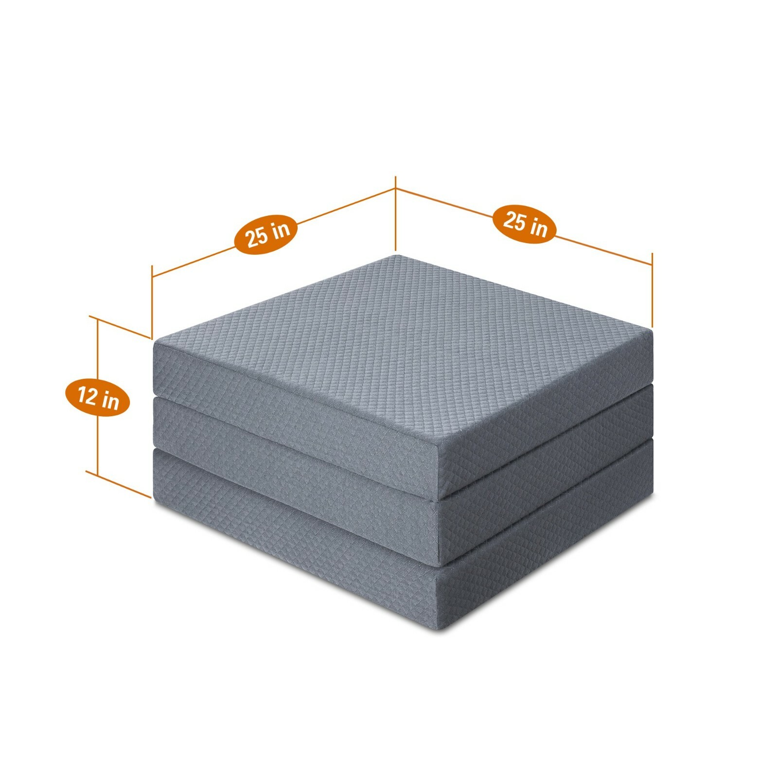 GranRest OLW04TM02S 4 in. Tri Folding Memory Foam Mattress – Blue