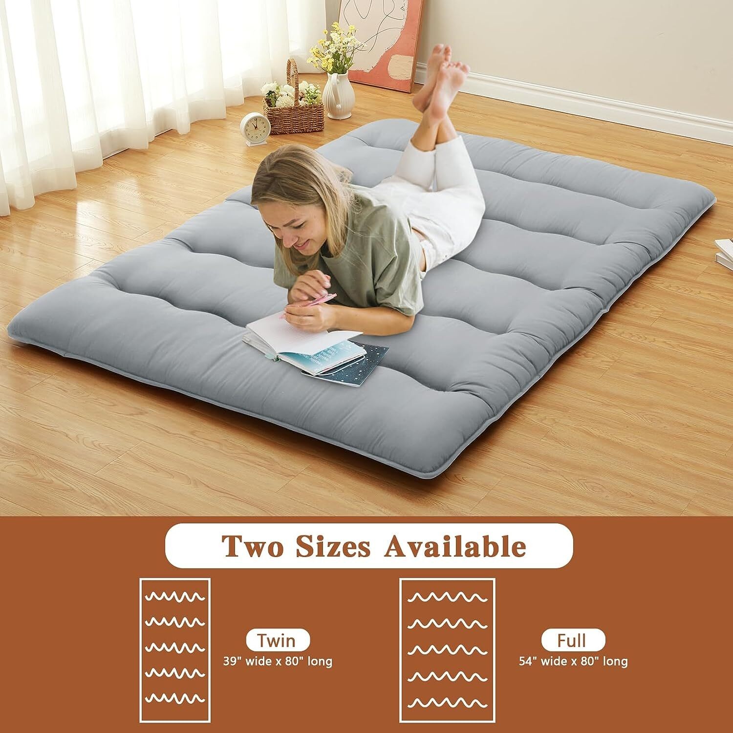 Twin/Full Size Japanese Floor Mattress Futon Mattress Foldable Mattress Roll Up