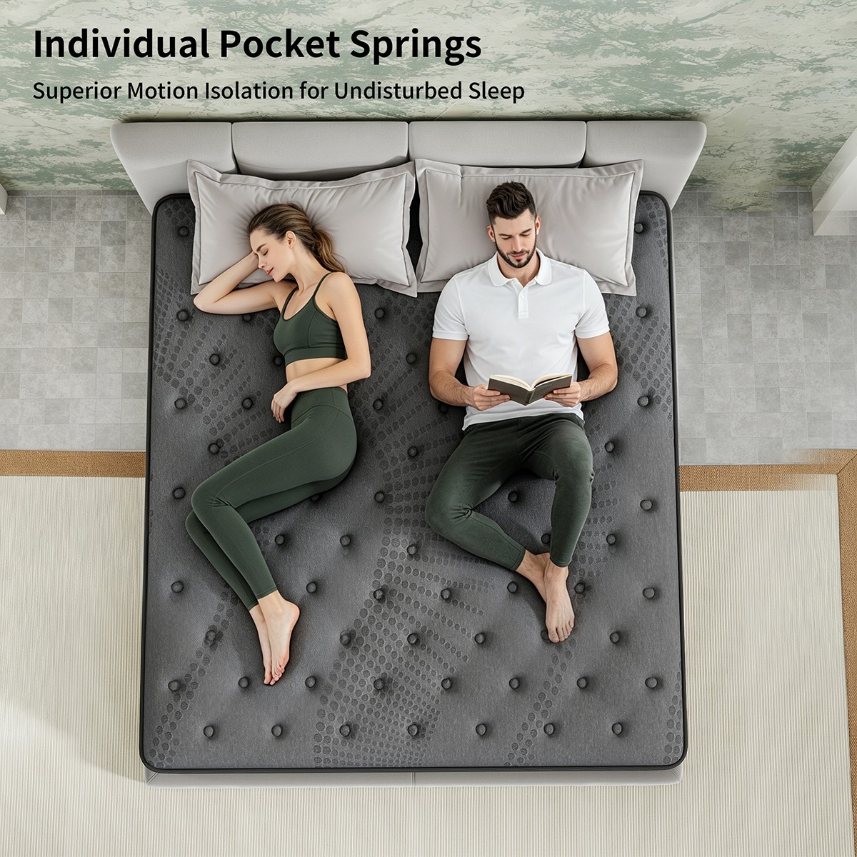 12″ 14″ Mattress In a Box Gel Memory Foam Hybrid Spring Twin Full Queen King Bed