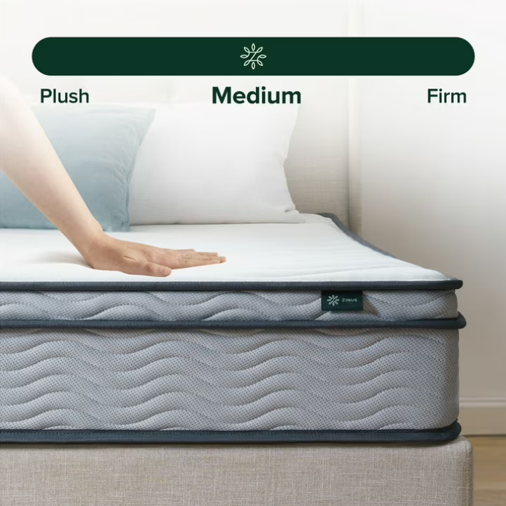 Zinus 8″ Innerspring Mattress with Euro Top, Twin-XL