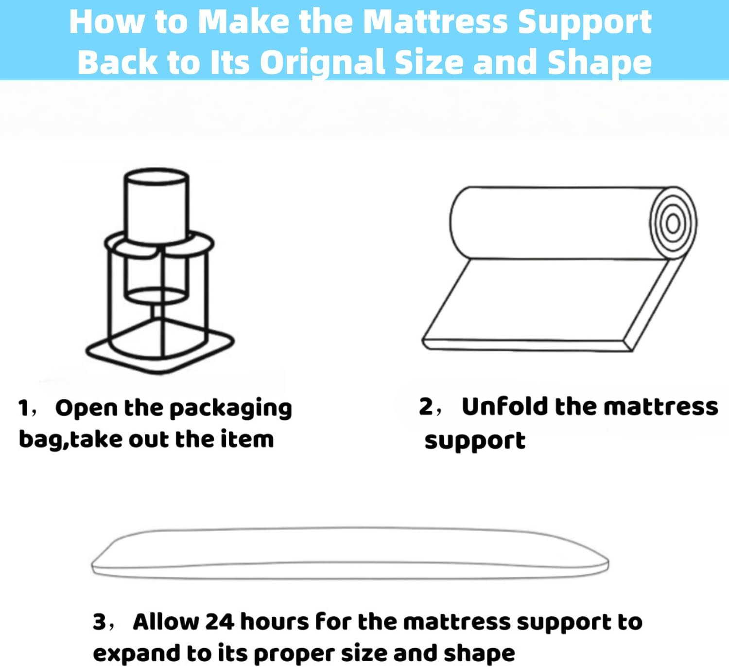 High-Density Foam Mattress Support Board – 60″ x 24″ x 2″ for Sagging Beds
