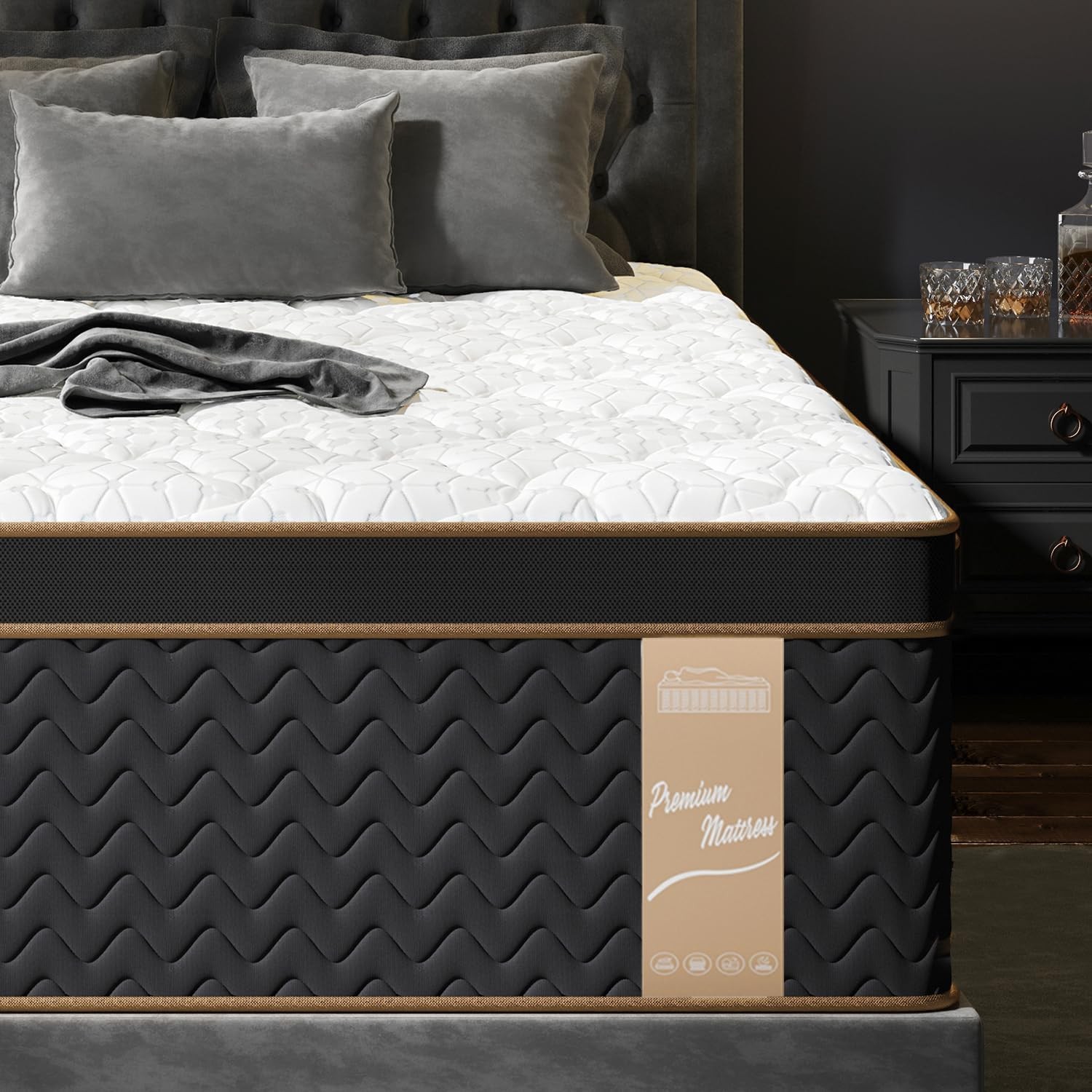 12” Full Queen King Size Mattress Memory Foam Medium Firm Mattress in a box