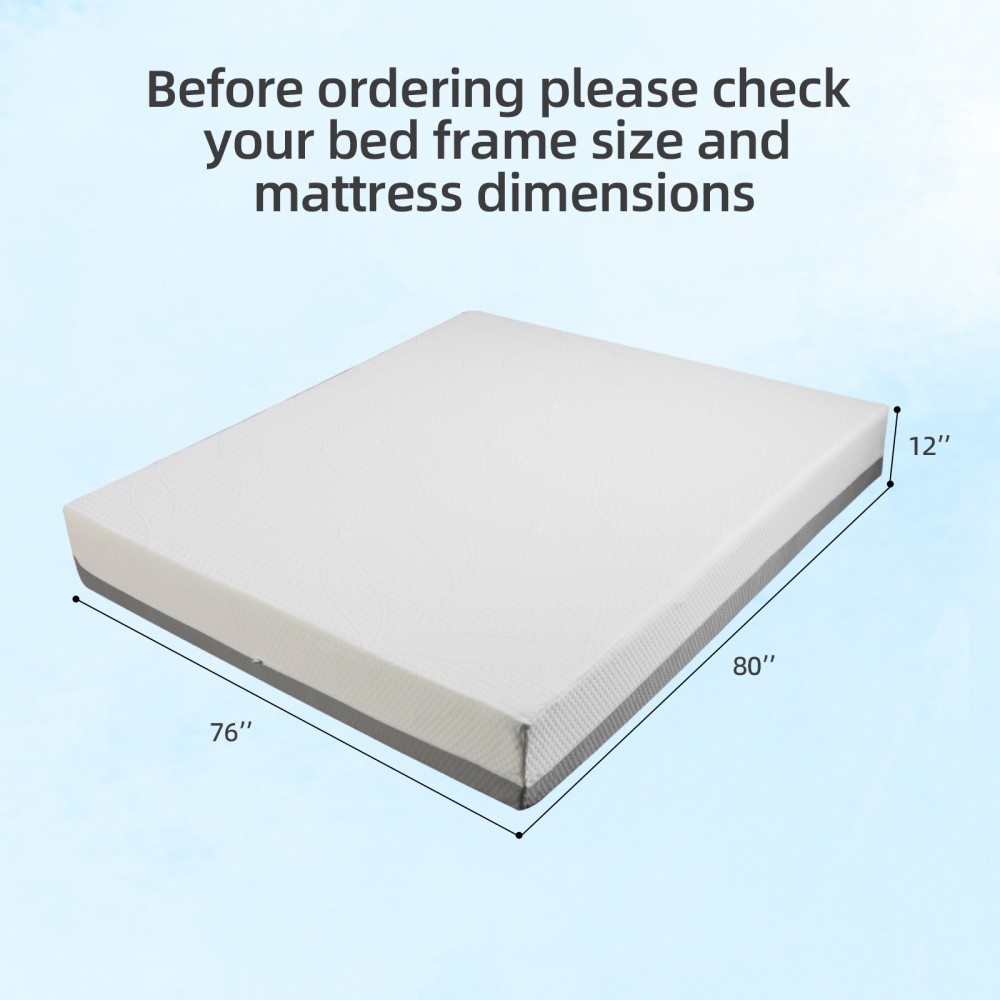 12 Inch King Premium Foam Mattress 4 Layer Cooling Gel Ergonomic Zoned Support