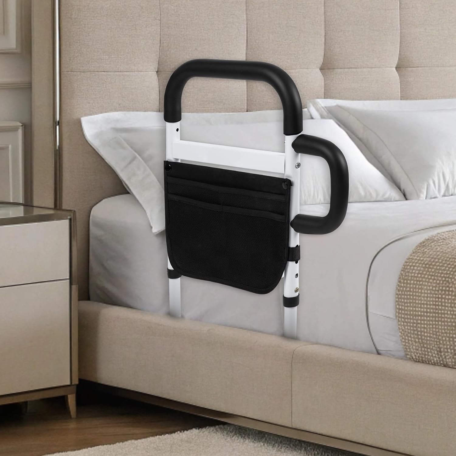 Bed Rails for Elderly Adults Safety Adjustable Bed Side Rails With Storage Bag