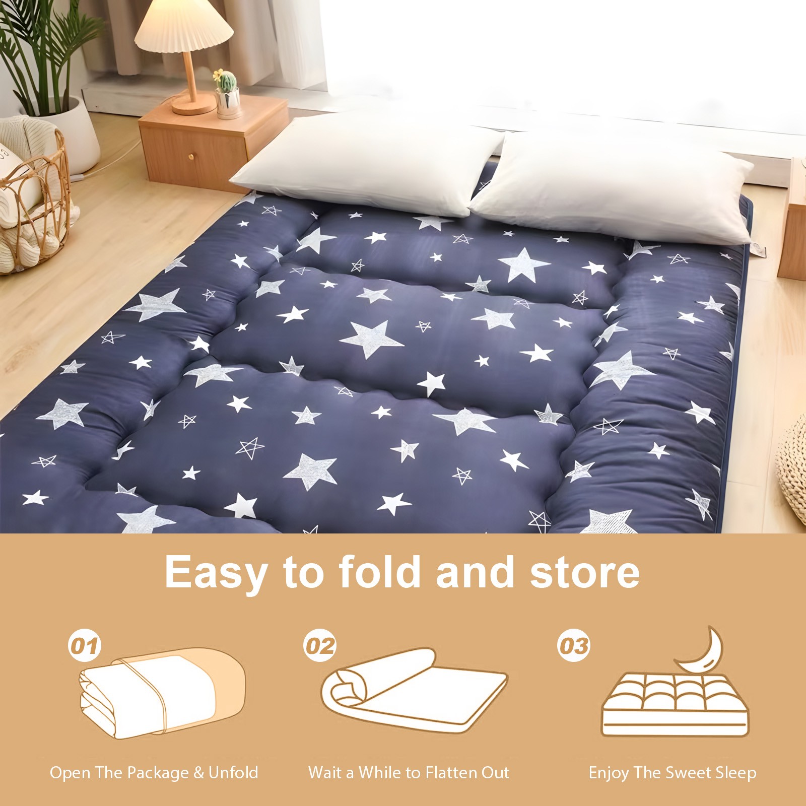 Japanese Sleeping Floor Mattress Foldable Roll Up Futon Tatami Mat for RV Home