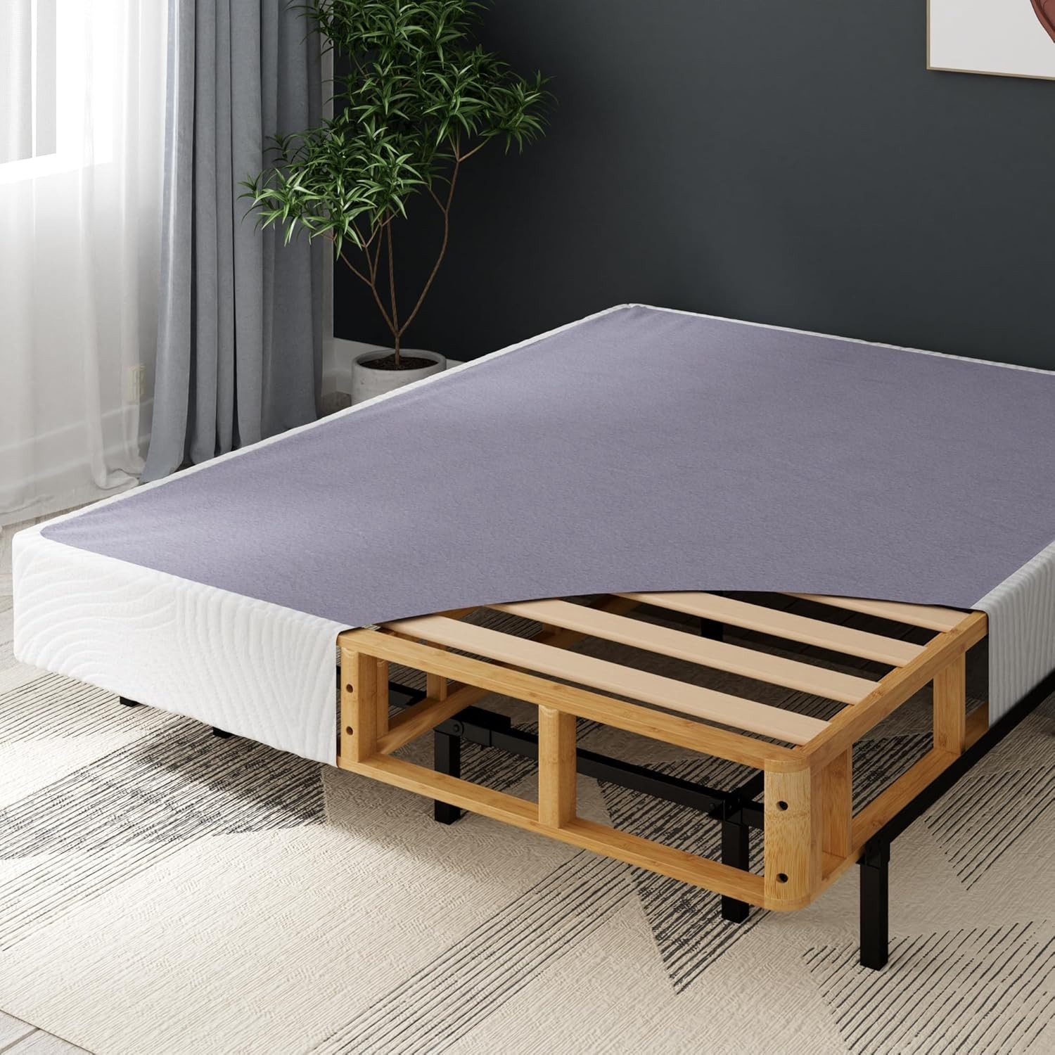Edgar 8 Inch Bamboo Box Spring, Mattress Foundation, Sturdy Bamboo Structure,…