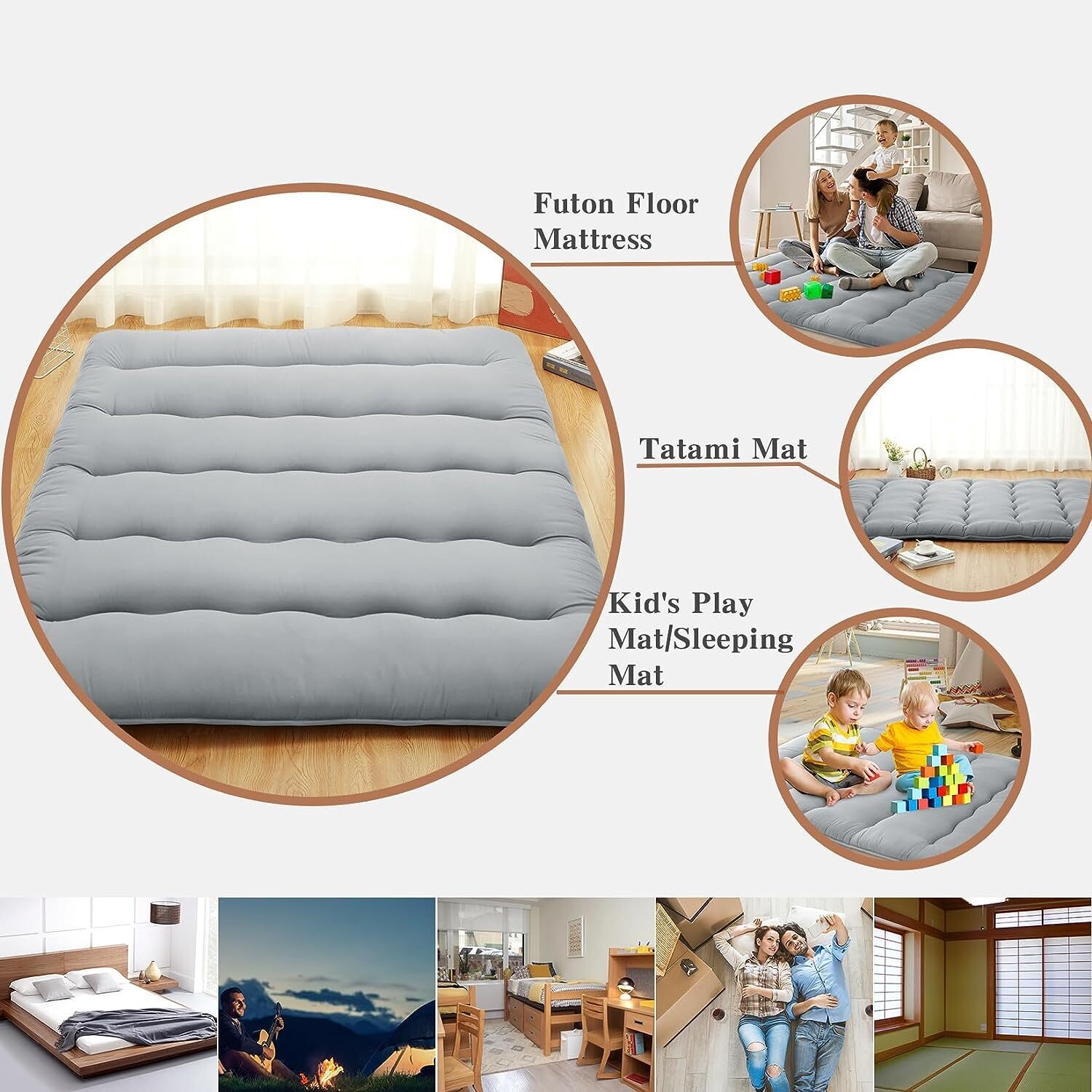 Twin/Full Size Japanese Floor Mattress Futon Mattress Foldable Mattress Roll Up