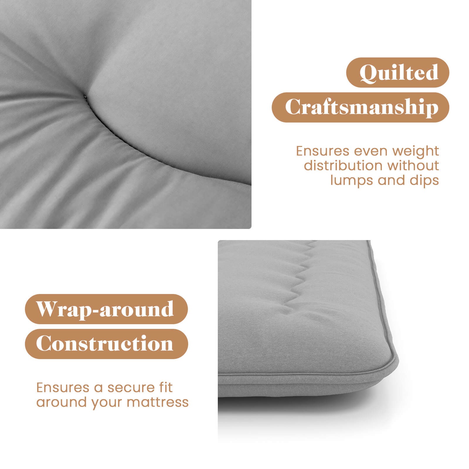King Futon Mattress Japanese Floor Pad Washable Cover Carry Bag Gray