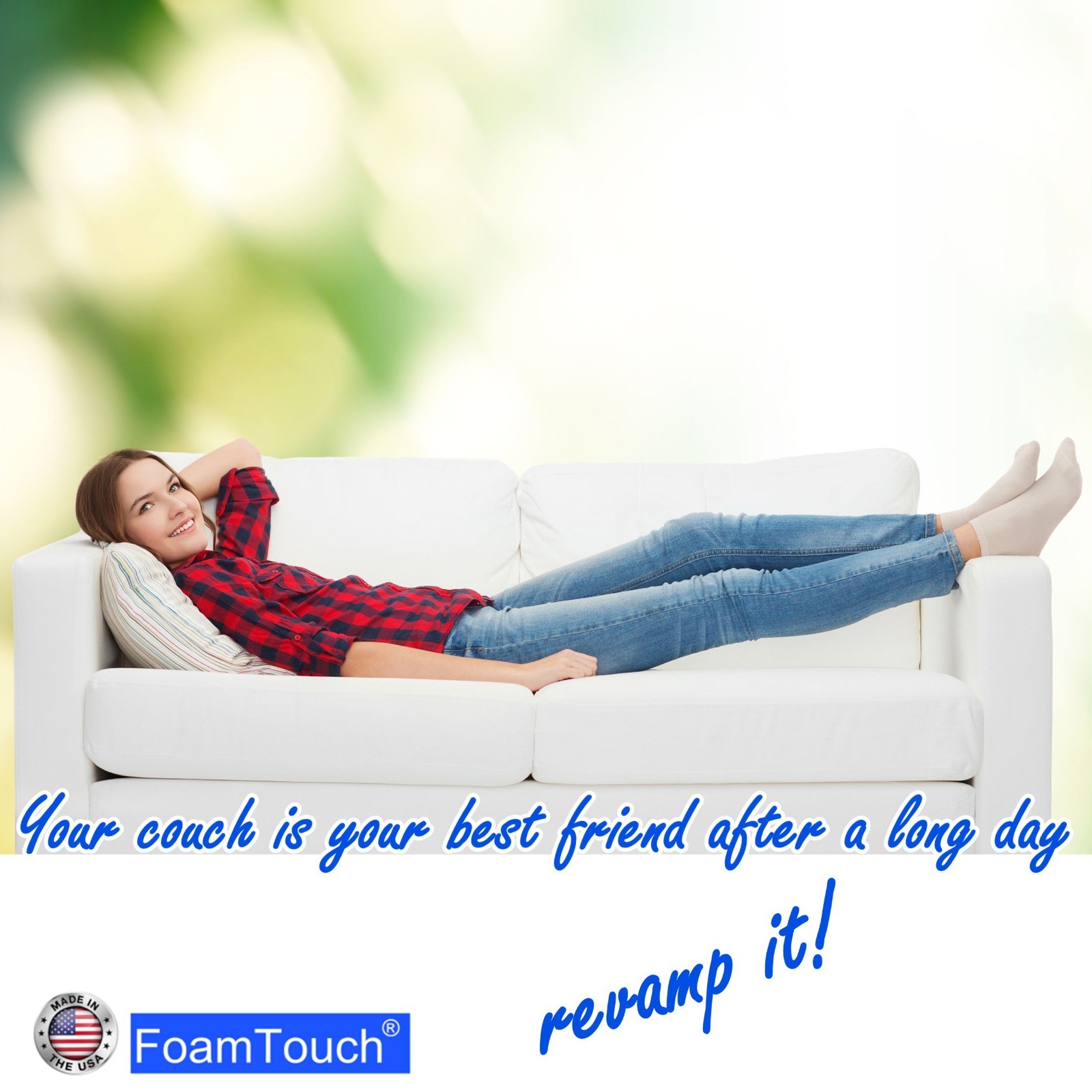 FoamTouch High Density Upholstery Foam Cushion 6″ X 42″ X (75-84)” Custom Cut