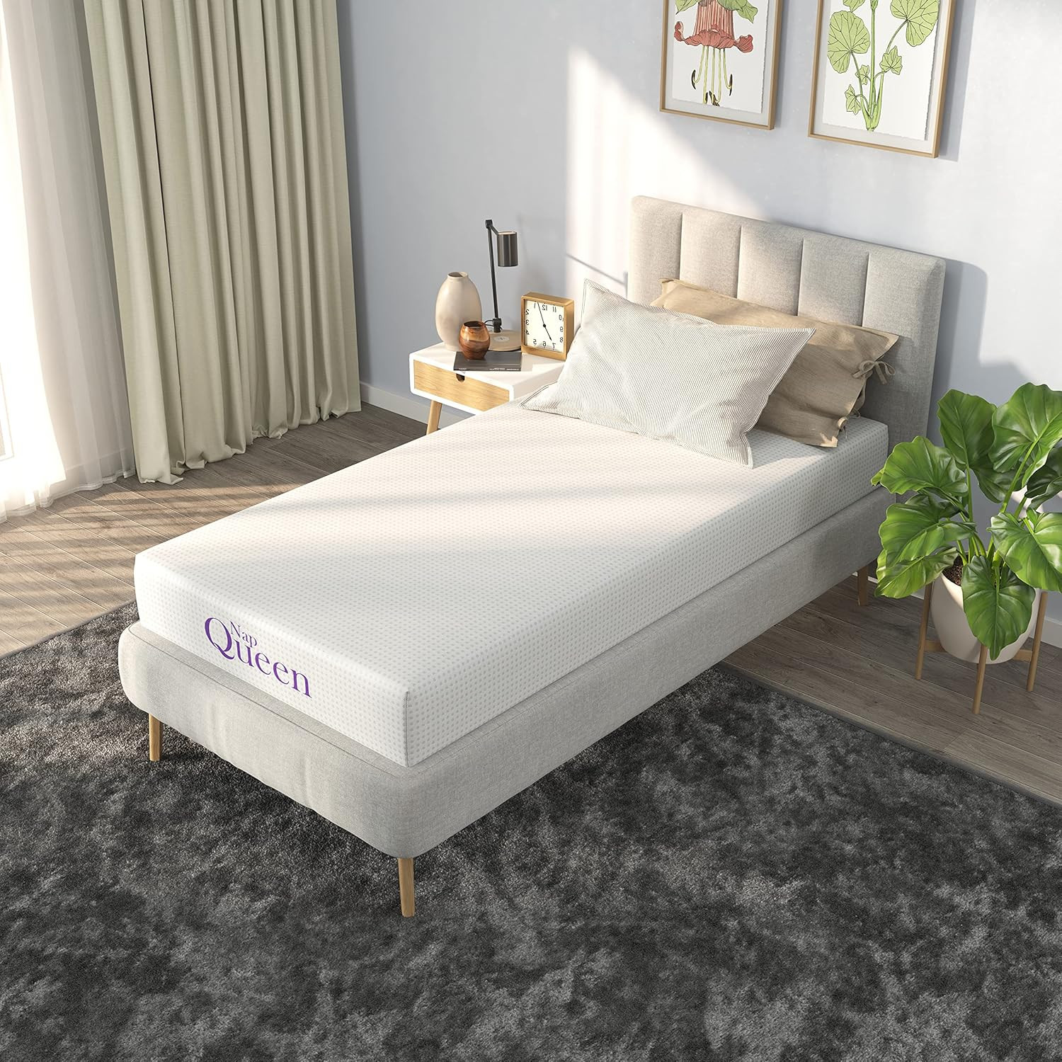 8 Inch Twin-Xl Size Mattress, Bamboo Charcoal Memory Foam Mattress, Bed in a Box