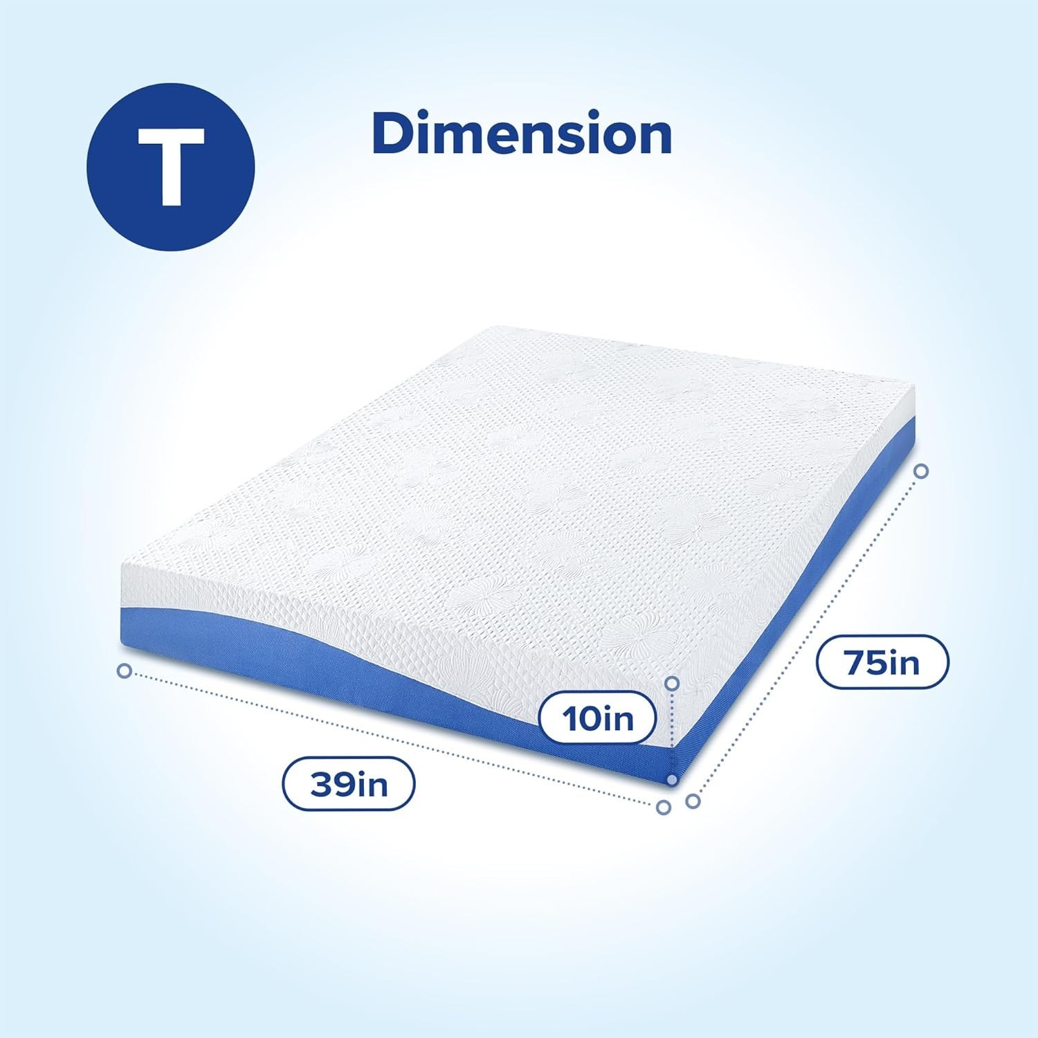 Olee Sleep Twin Mattress, 10 Inch Gel Memory Foam Mattress #2258T R9