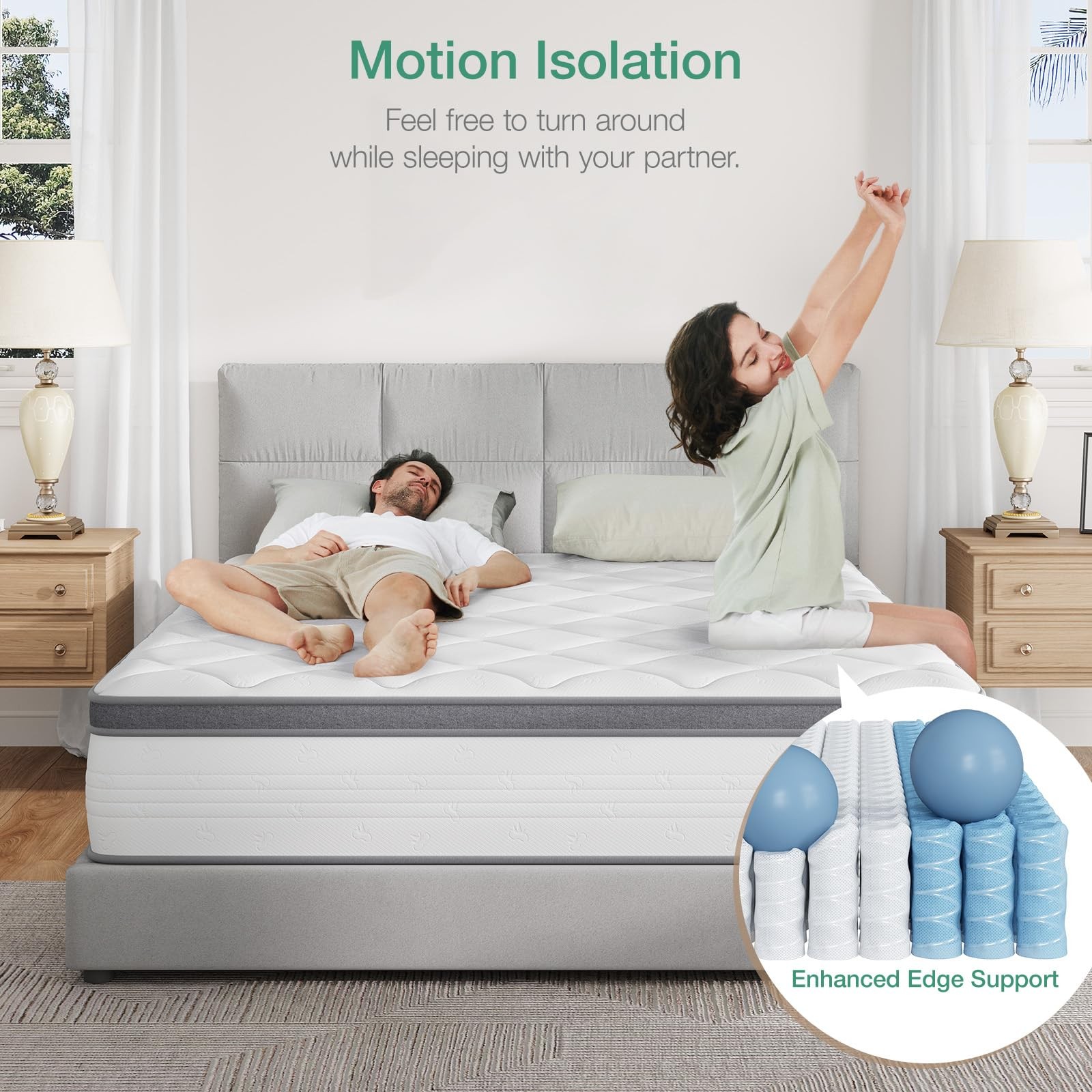 Novilla Twin Mattress for Kids, 10 Inch Twin Mattress Hybrid with Individuall…