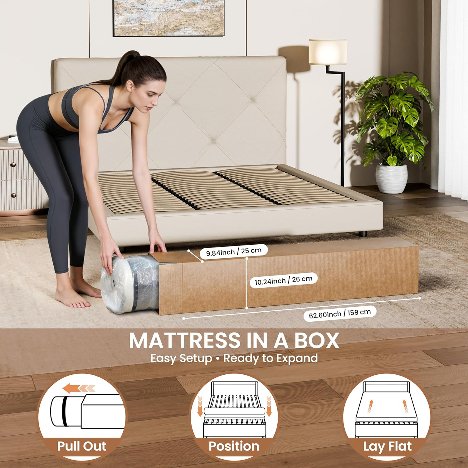 12″ Queen Hybrid Mattress – Memory Foam & Pocket Springs, Medium Firm, CertiPUR-
