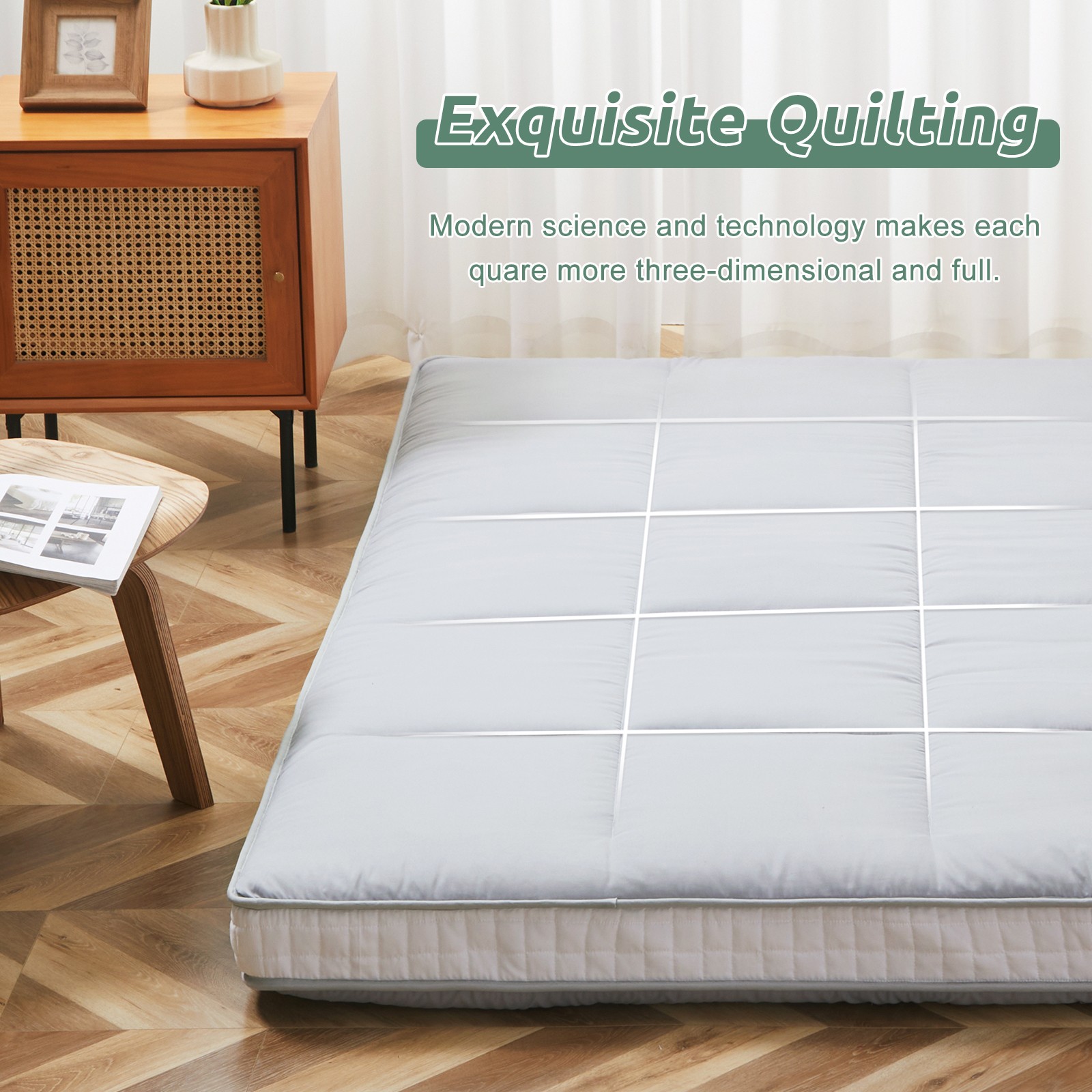 Futon MattressJapanese Floor Mattress Folding Tatami Floor Fleece Mat Couch Bed