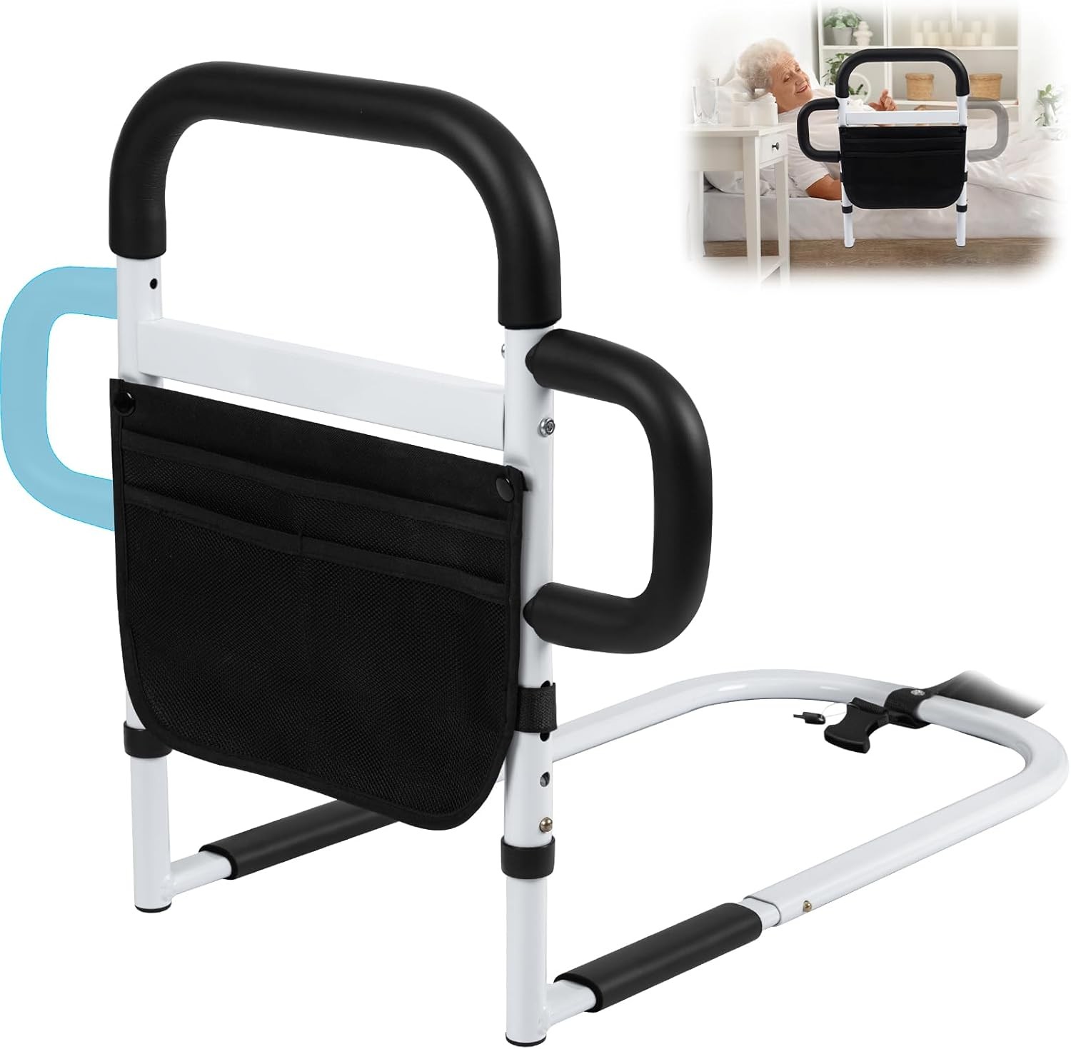 Bed Rails for Elderly Adults Safety Adjustable Bed Side Rails With Storage Bag
