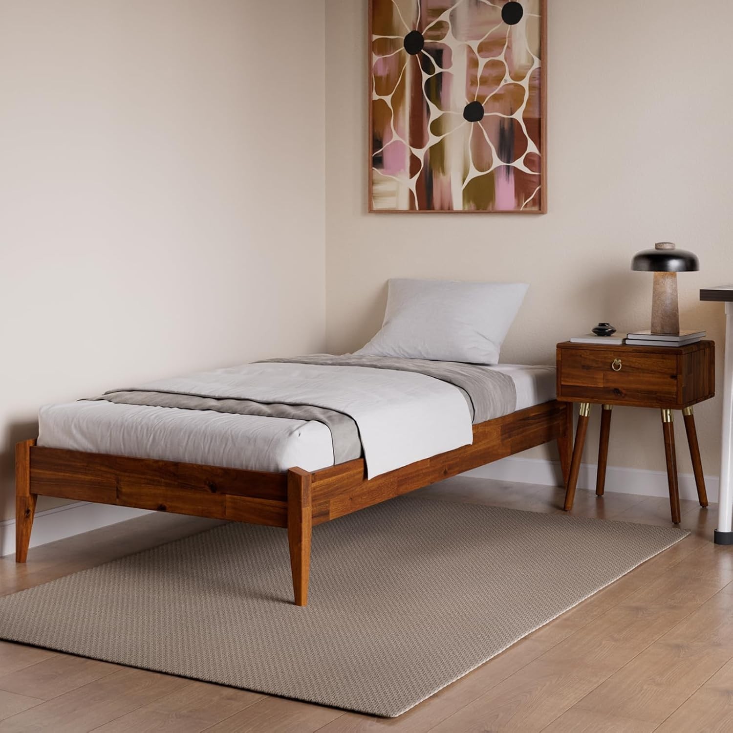 Dinkee 15″ Solid Wood Platform Bed Fre Without Headboard – Japanese