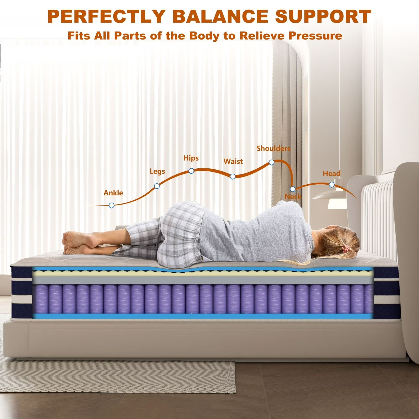 10/12/14″ Twin/Full/Queen/King Memory Foam & Spring Hybrid Mattress Bed In a Box