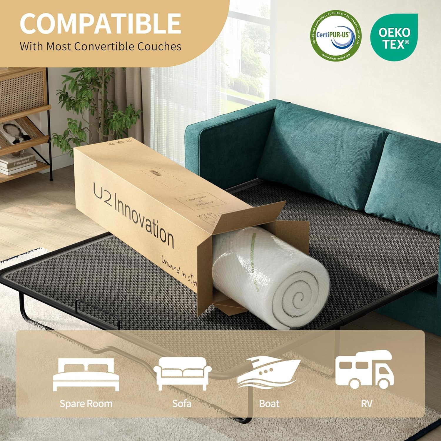 4 Inch Gel Memory Foam Mattress Full Size Soft Cushion with Removable Cover