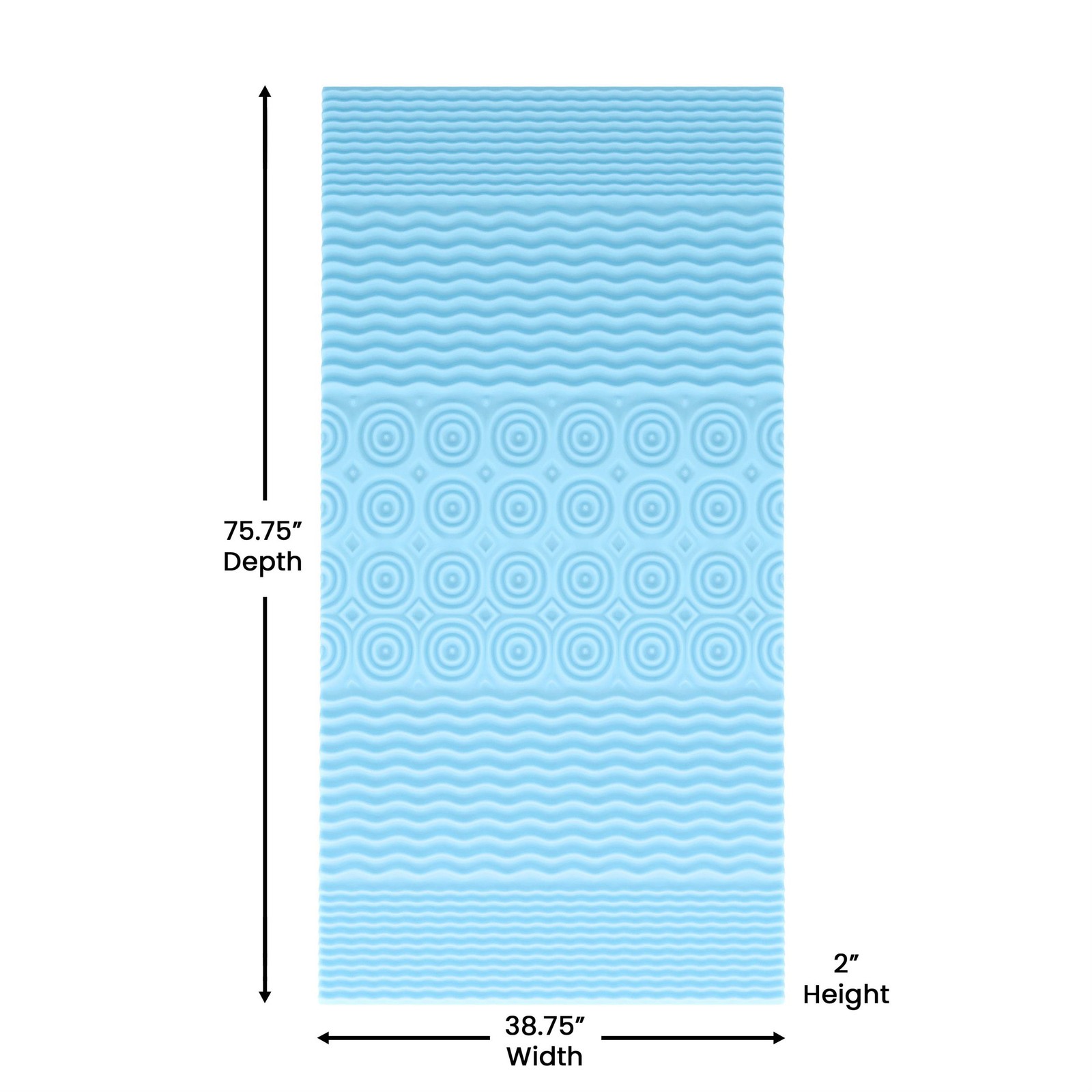 2 Inch Cooling Gel Infused 5-Zone Memory Foam Mattress Topper – Twin