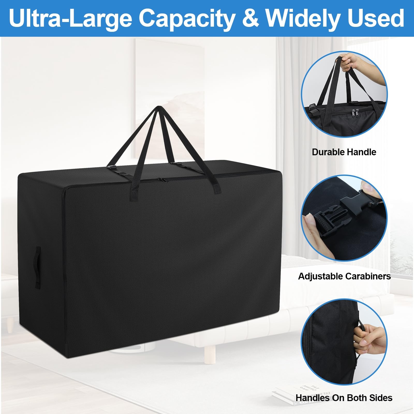 Folding Mattress Bag 600D Oxford Cloth Carry Case for Tri-Fold Guest, Full Size