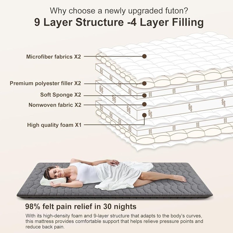 Tatami Folding Mattress High Density Foam Double Sided Guest Sleeping Bed New