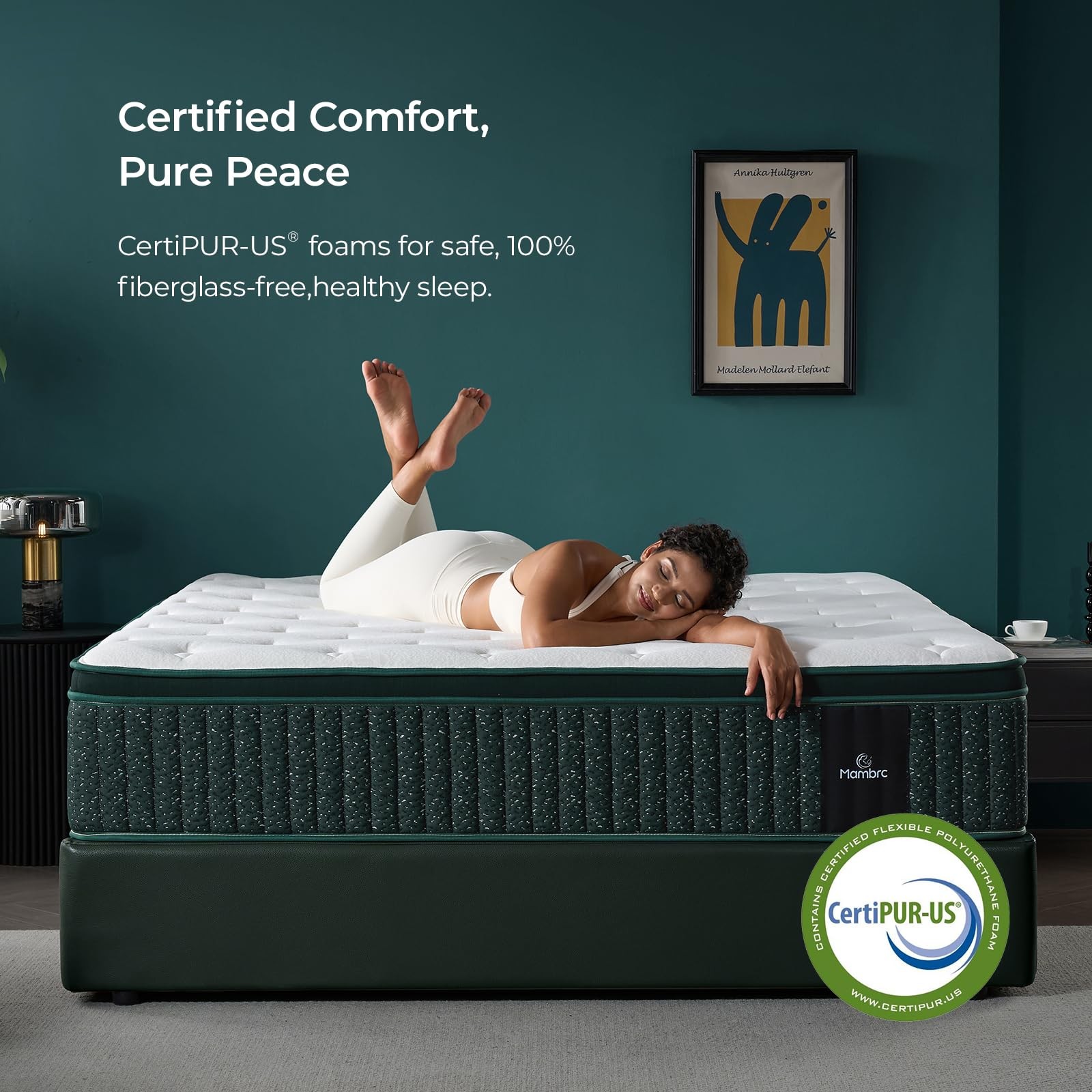 Mambrc 12 Inch Queen Hybrid Mattress Plush Firm Feel Cooling Gel Memory Foam Poc