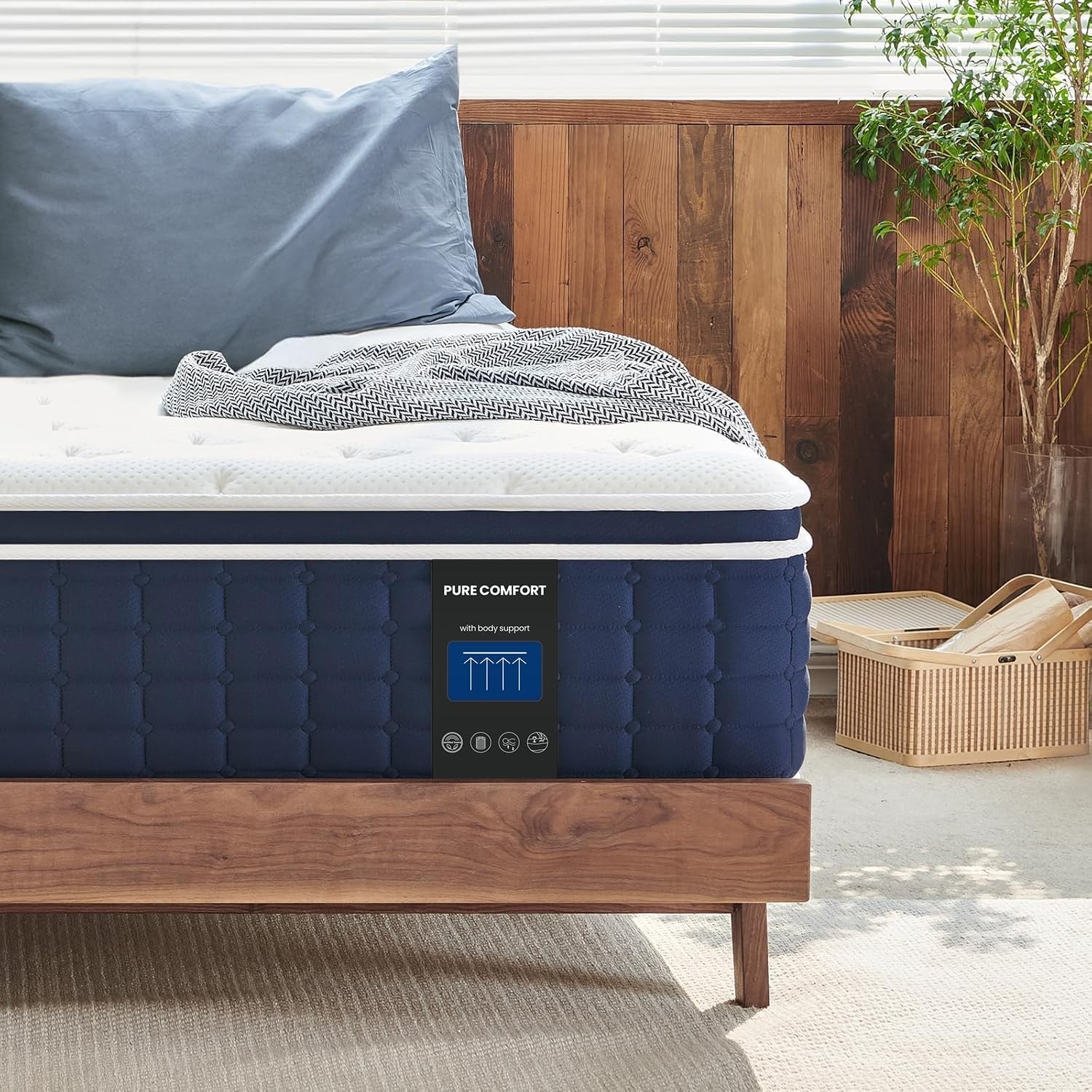 12in Twin XL Hybrid Mattress Coolvie Memory Foam Pocket