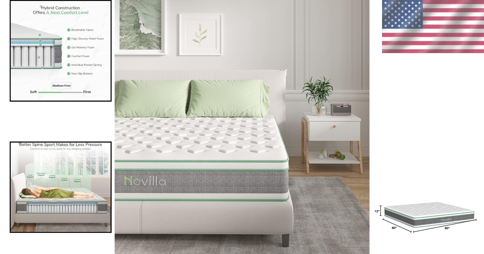 Luxury 12-Inch Medium Firm Hybrid Mattress – Pocket Coil & Gel Memory Foam