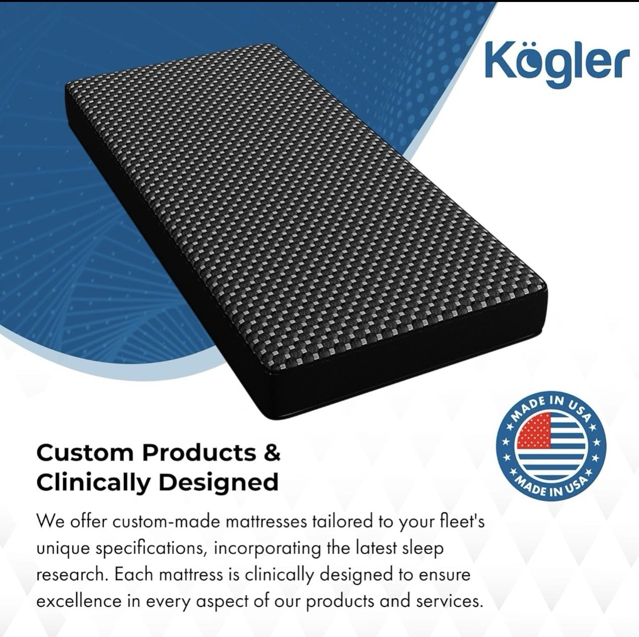 Kogler High-Density Foam Semi-Truck/RV Mattress – 7″ Trucker Mattress, 38x80x7