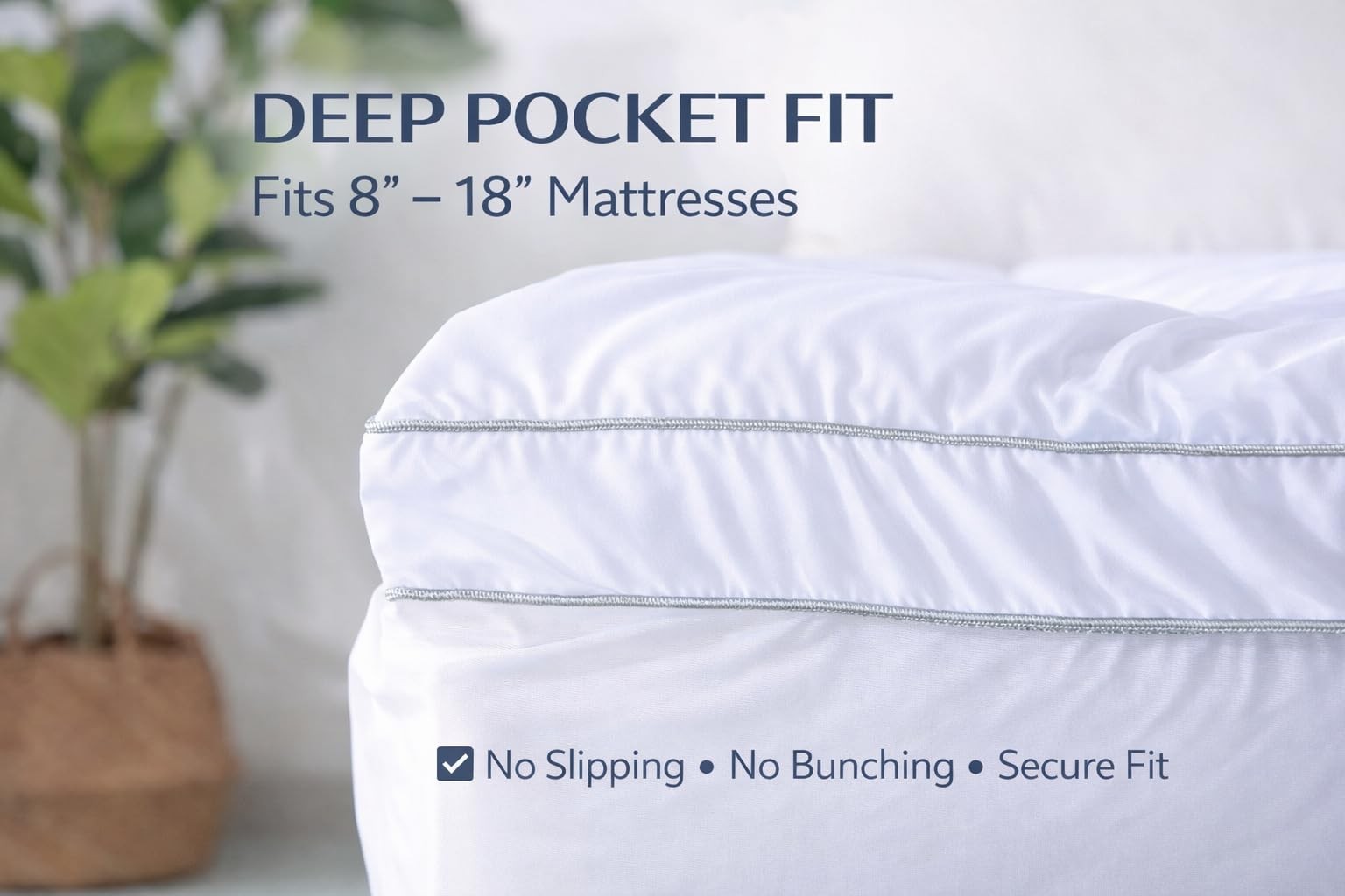 Mattress Pad Cover Queen, Quilted Pillow Top Mattress Protector, Soft Microfi…