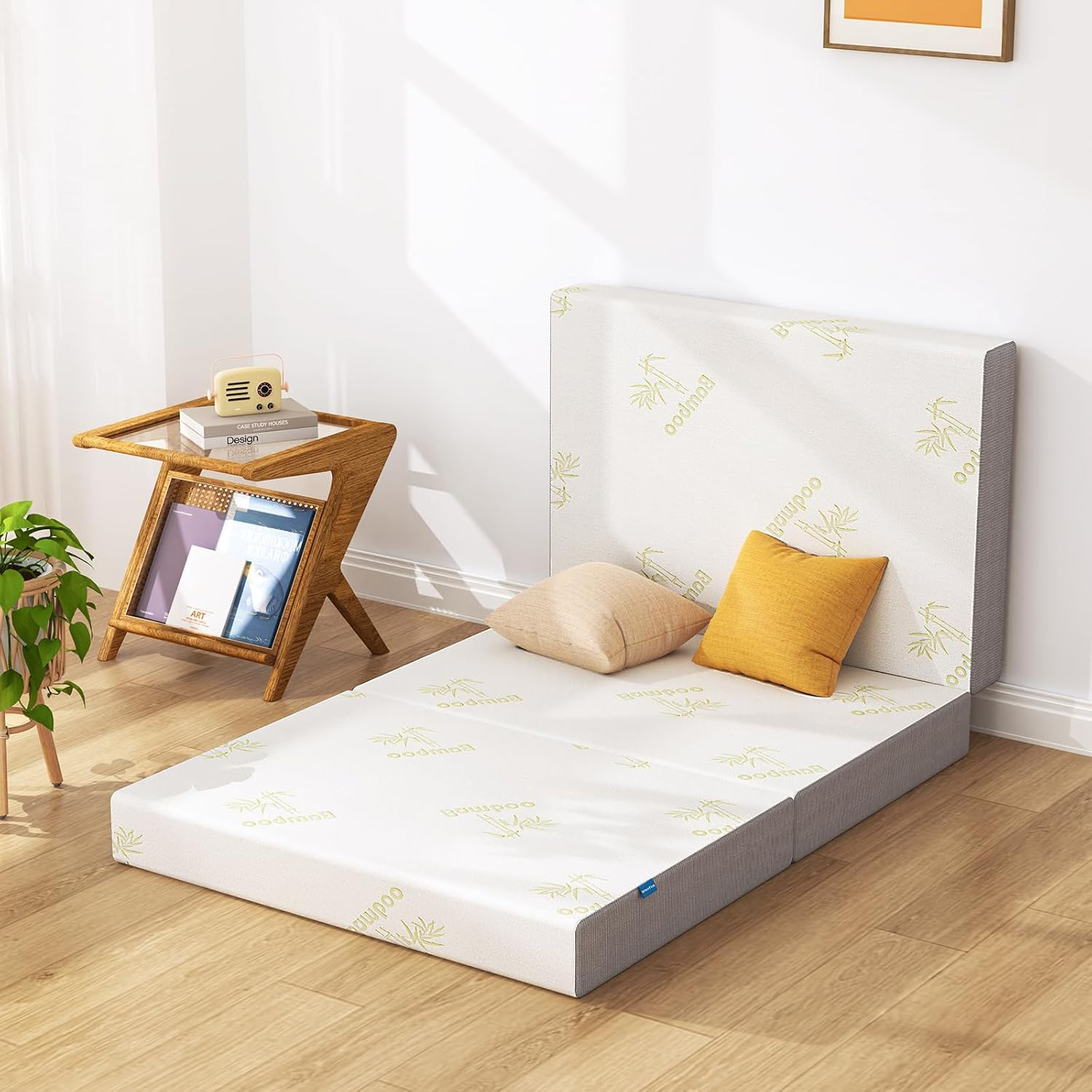 Queen Size 6″ Folding Memory Foam Mattress with Removable Cover – Medium Firm