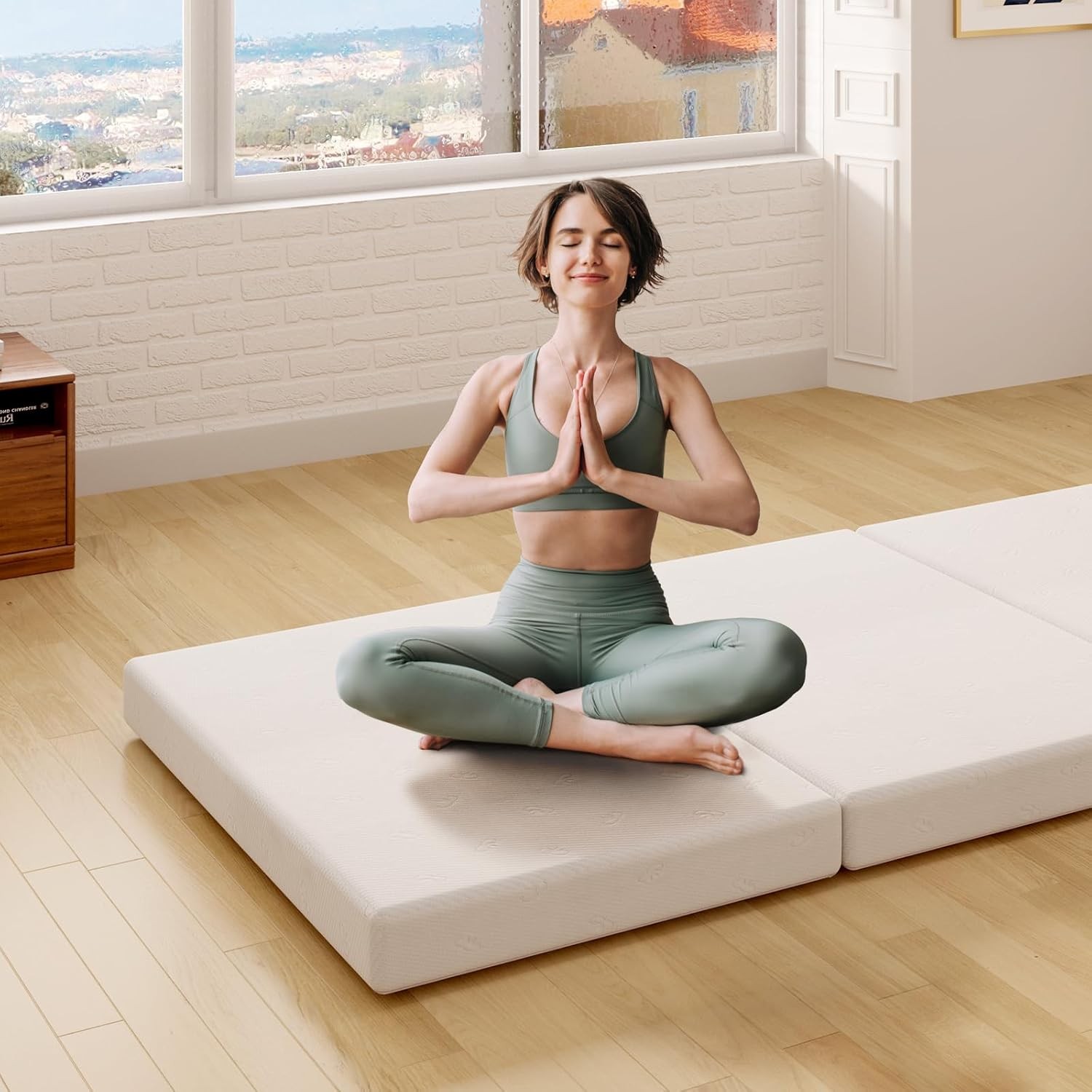 Avenco 4″ Tri-fold Memory Foam Mattress – Single Size Portable Folding Floor Mat