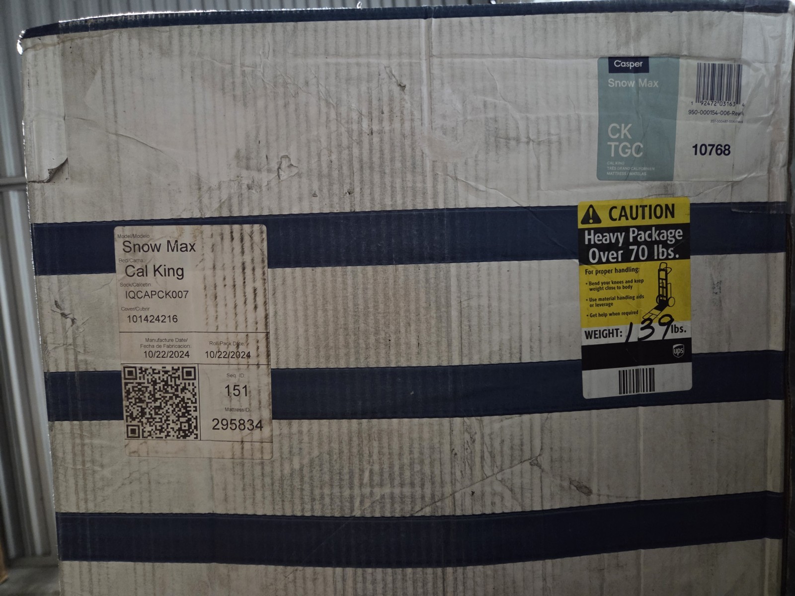 Casper Snow Max Cal-King Size Casper Snow Max Cal-King
