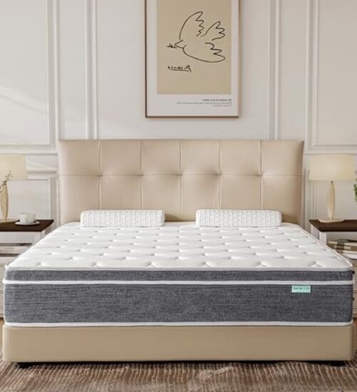 Queen Size Mattress 12 Inch, Cooling Hybrid Mattress in a Box, Queen 12 Inches