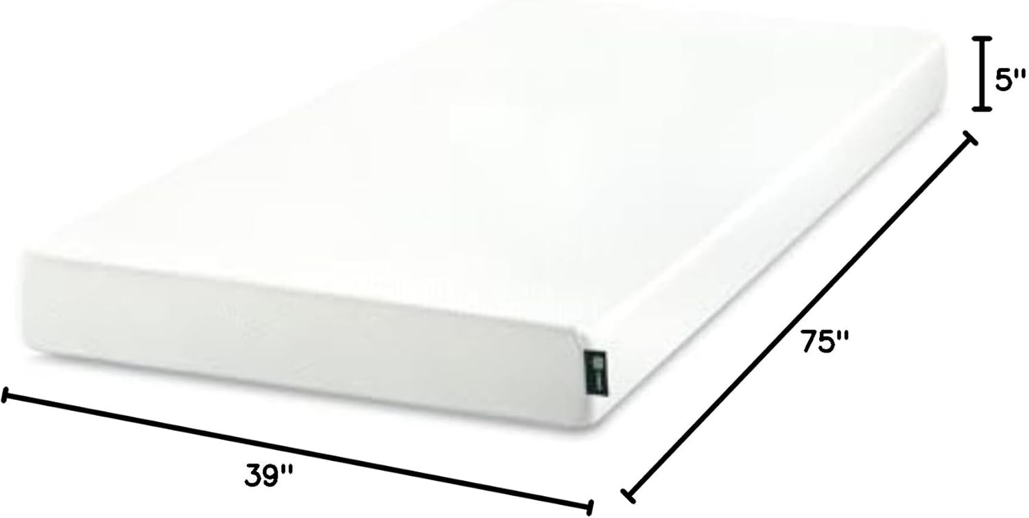 5 Inch Twin Green Tea Memory Foam Mattress [New Version] Fiberglass Free Medium