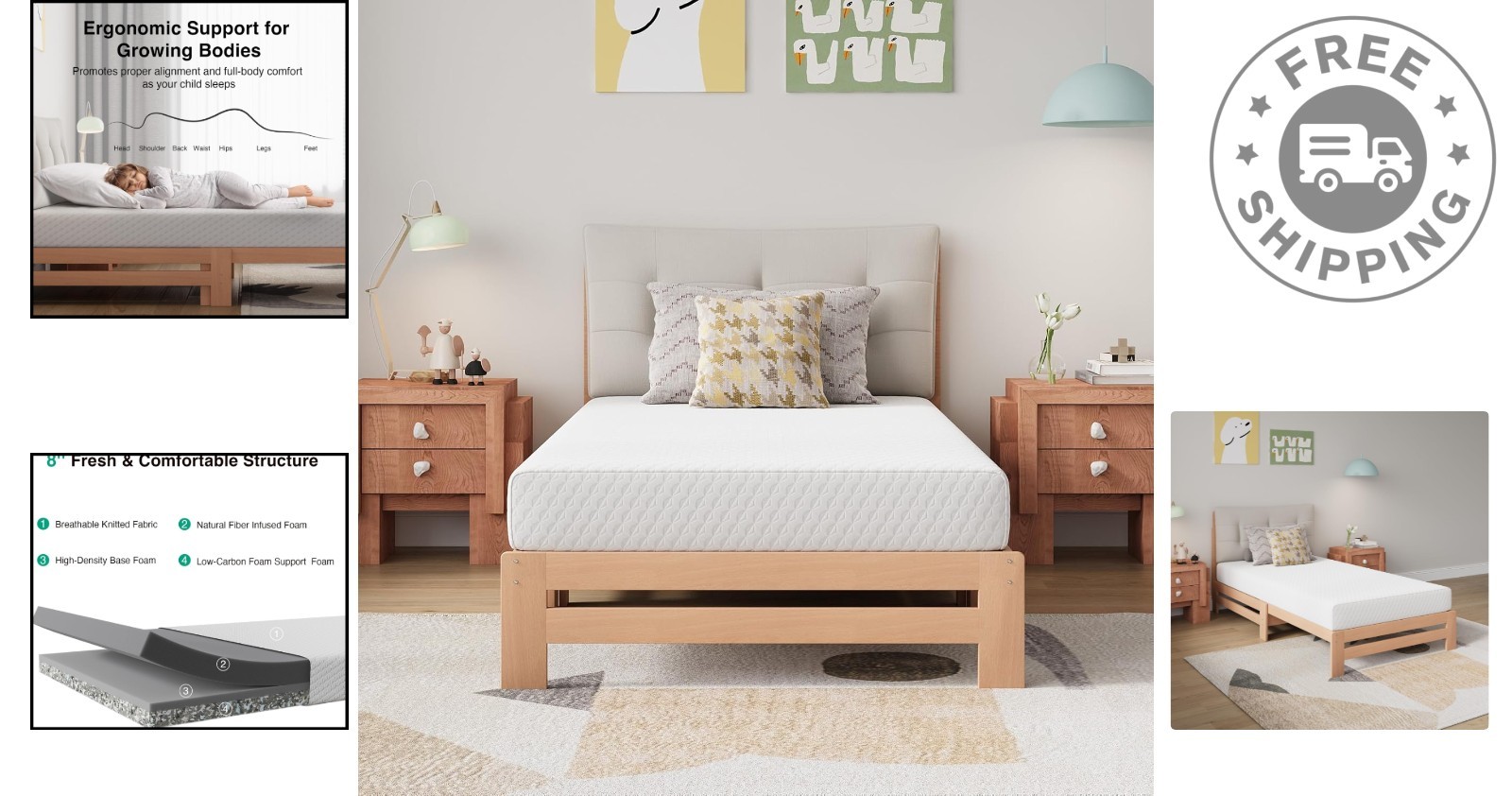 Twin 8-Inch Memory Foam Mattress – CertiPUR Certified for Cool, Comforting Sleep