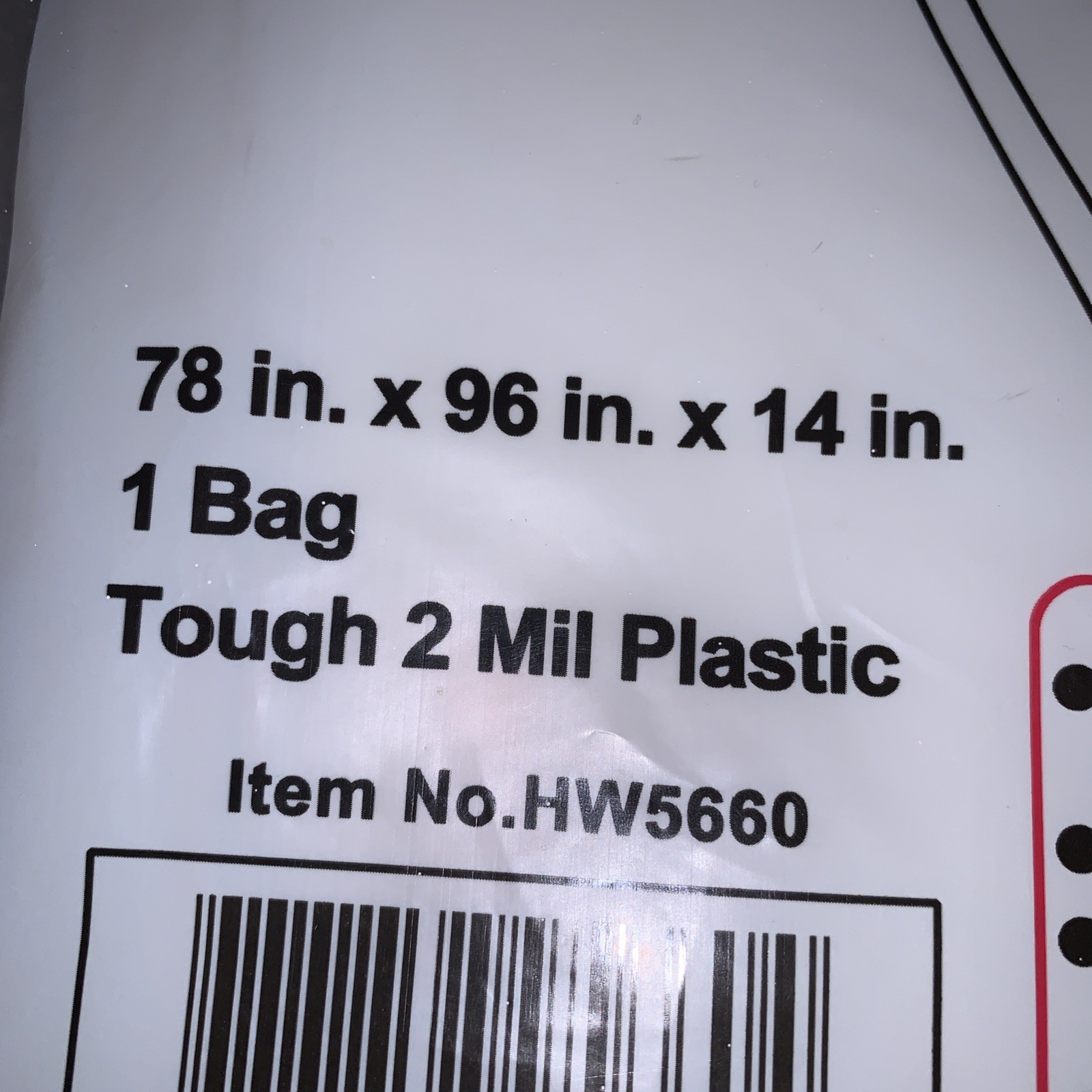 HomeRite Mattress Bag Heavy Weight 78” X 96” X 14” KING SIZE One ( 1 ) Bag